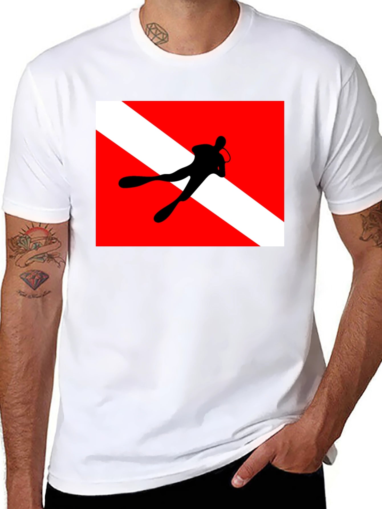 Diver Down Flag Graphic Tee - Scuba Diving Shirt