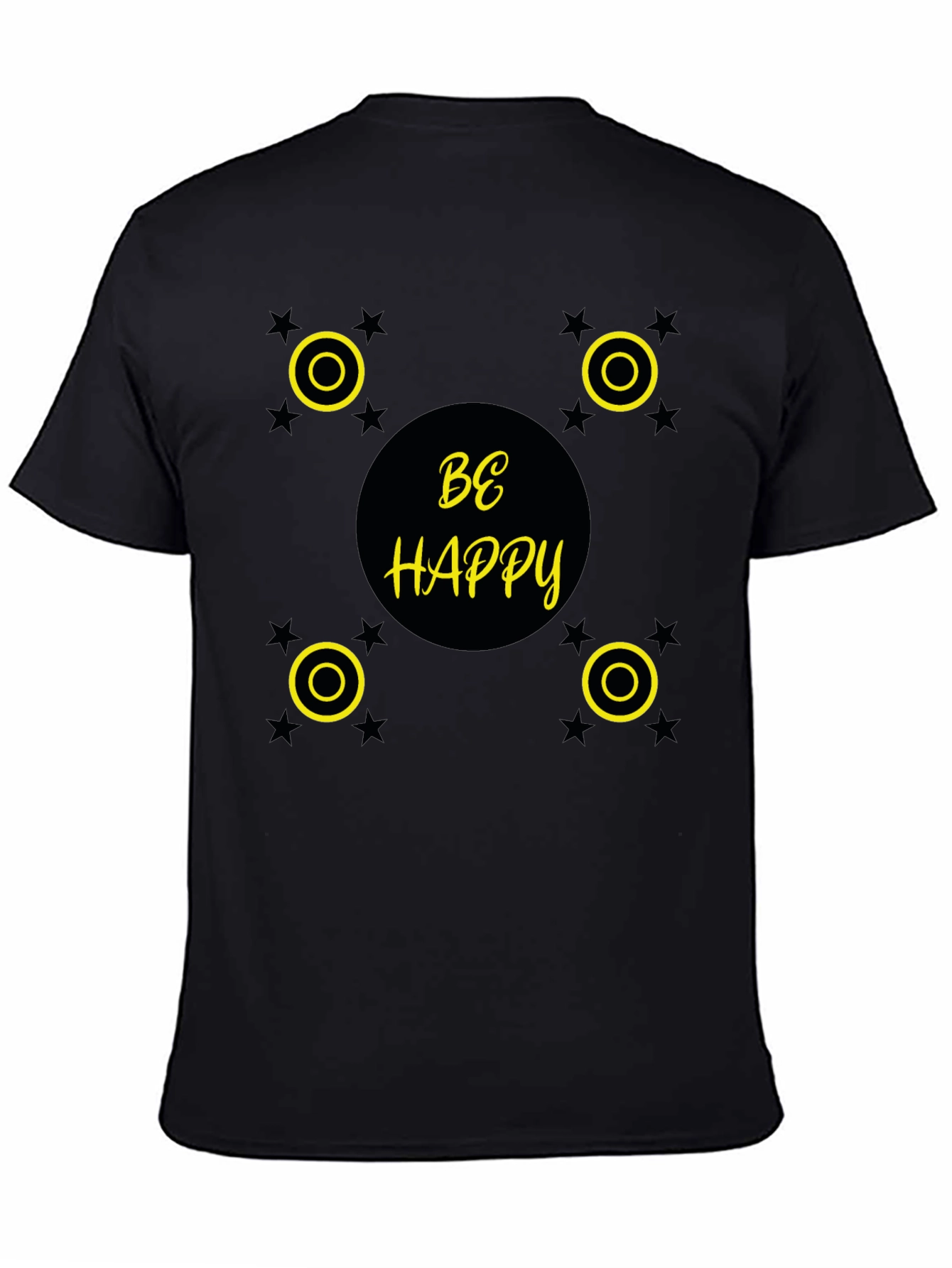 Be Happy Graphic Tee - Stylish Black T-Shirt