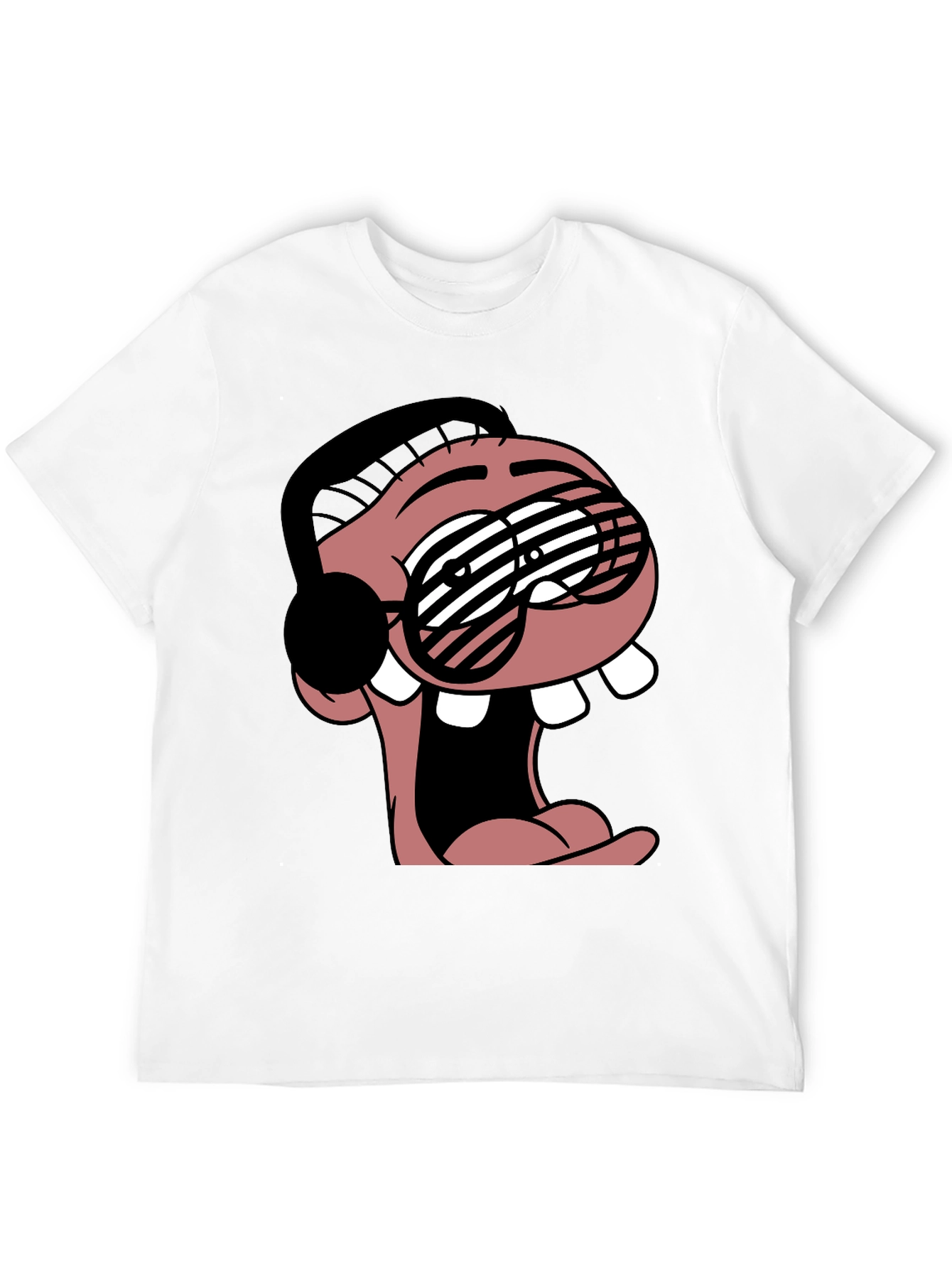 Cartoon Character Graphic Tee - Black