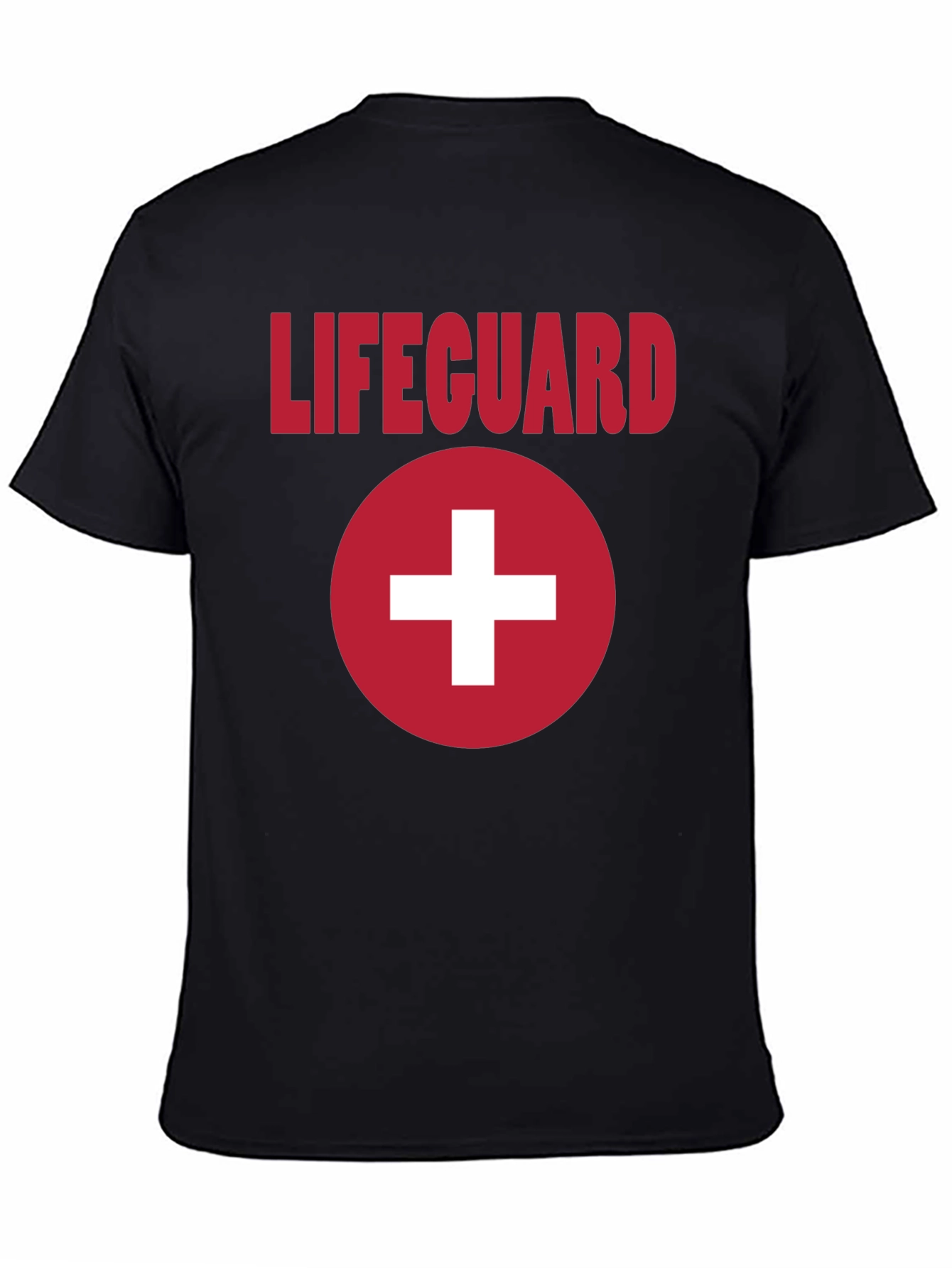 Lifeguard T-Shirt Black with Red Cross