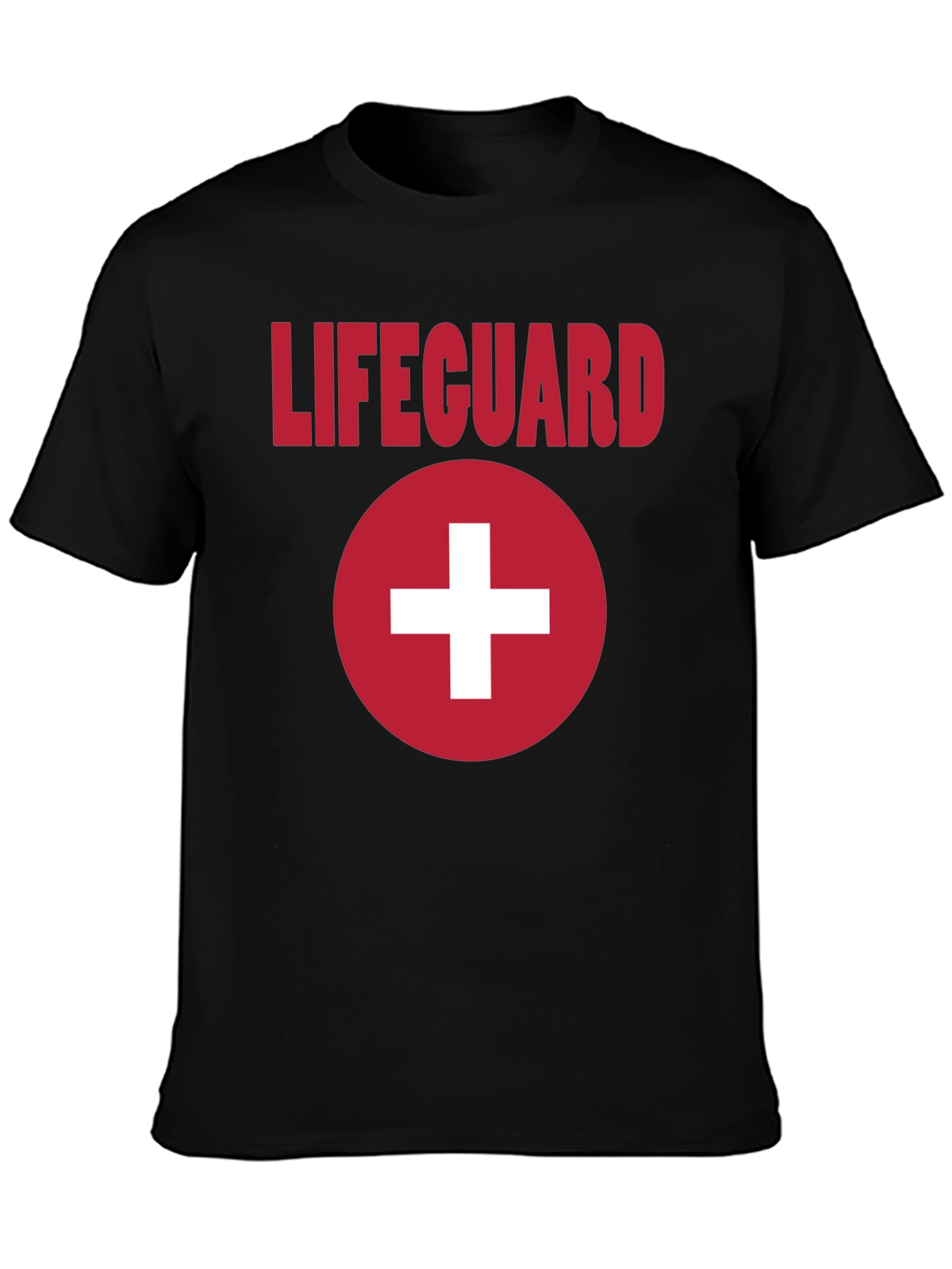 Lifeguard T-Shirt Black with Red Cross