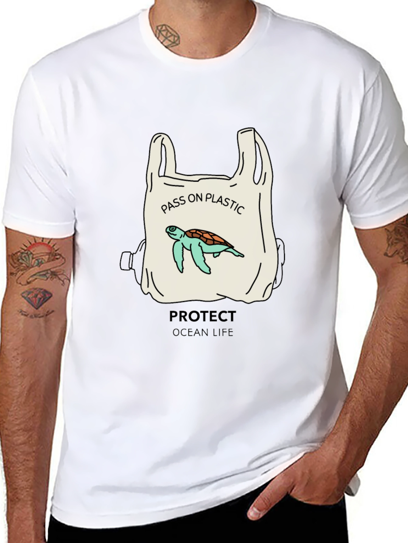 Eco-Friendly Turtle Graphic Tee