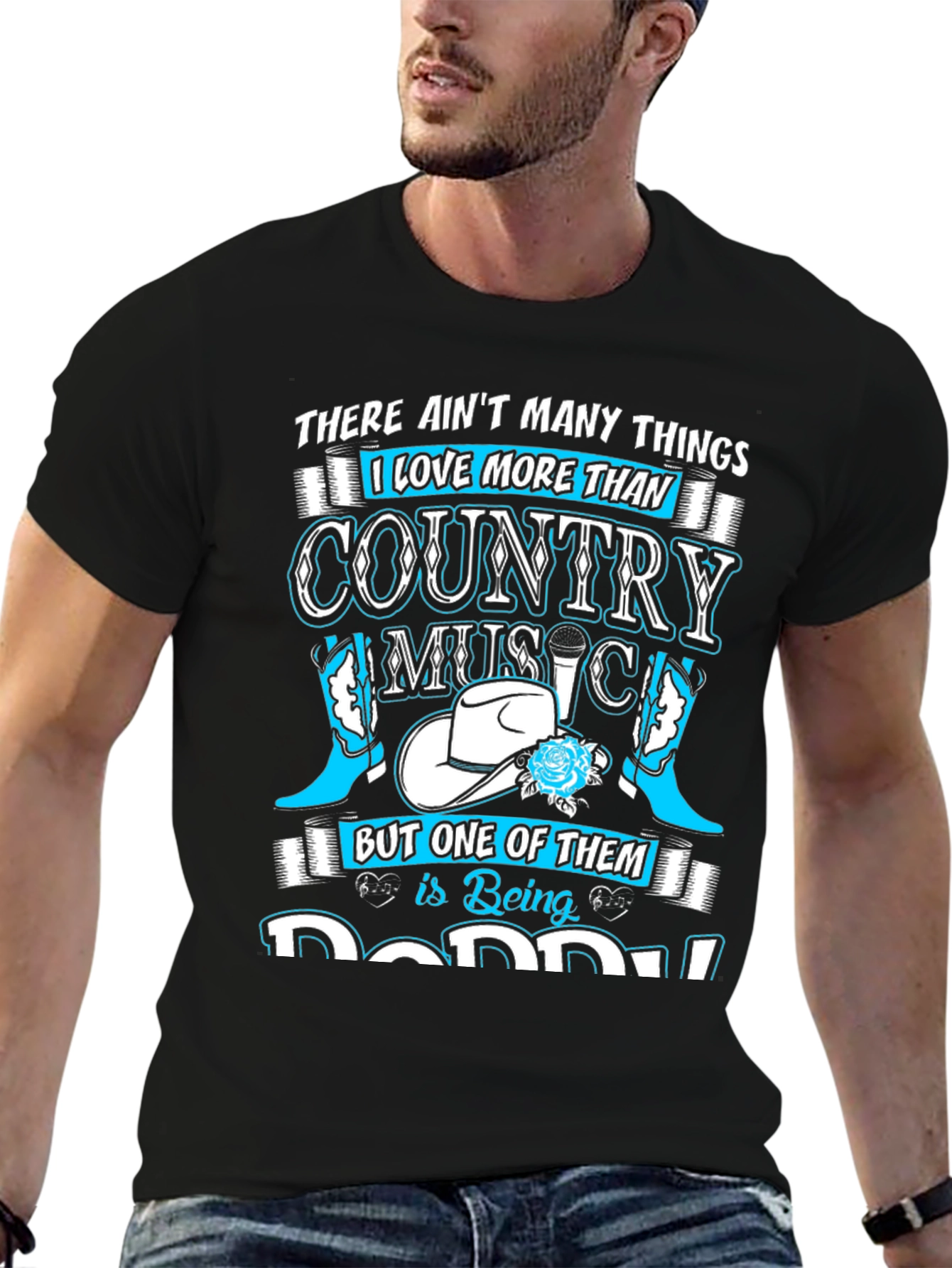 Country Music Daddy T-Shirt Black