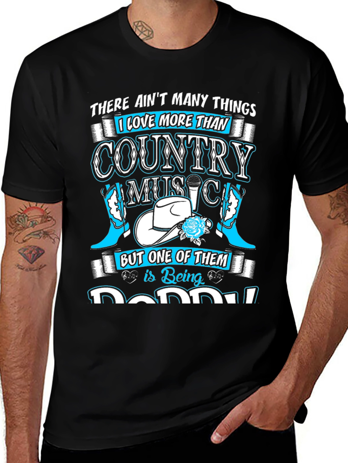 Country Music Daddy T-Shirt Black
