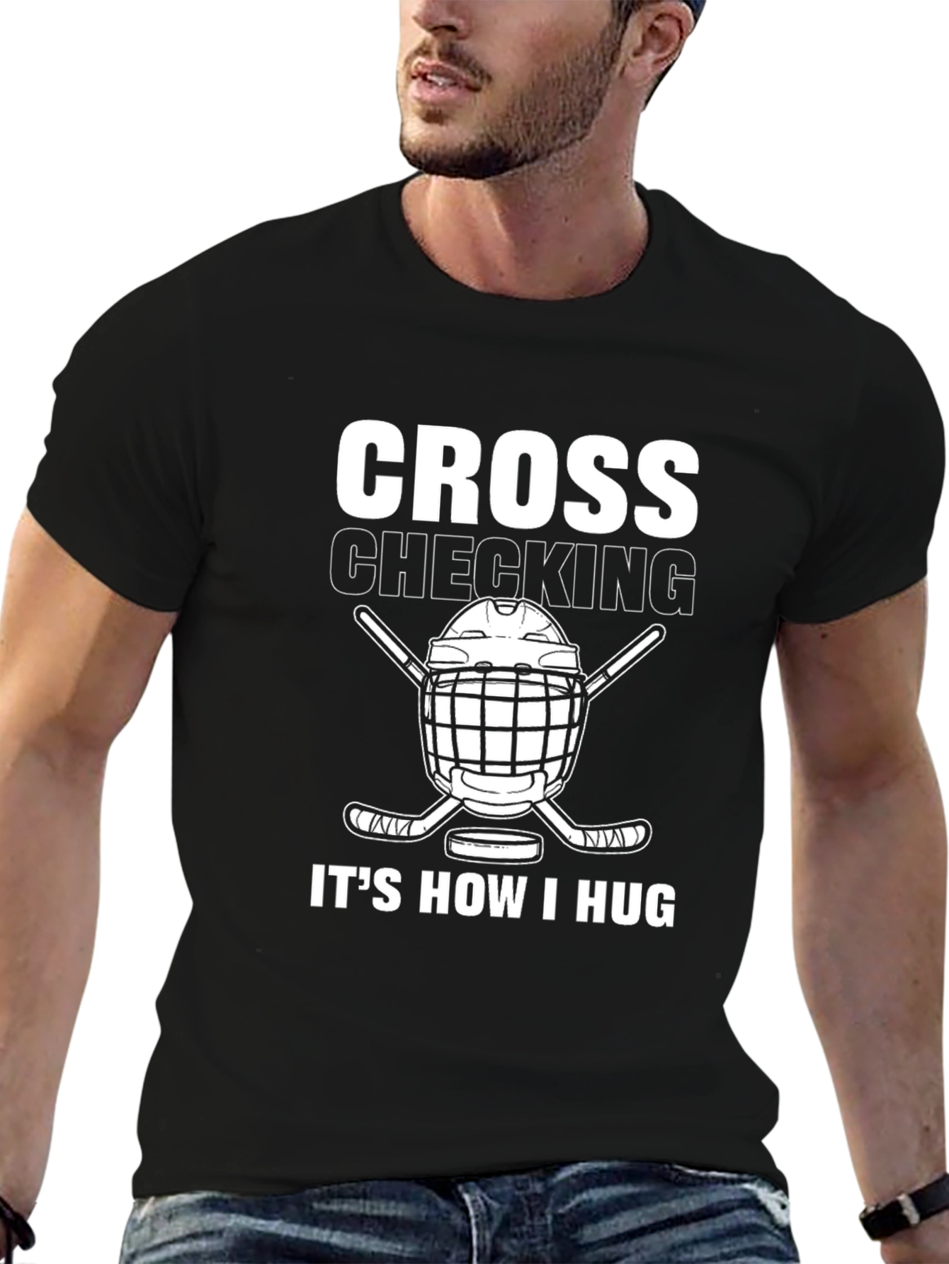 Cross Checking Hockey T-Shirt - How I Hug