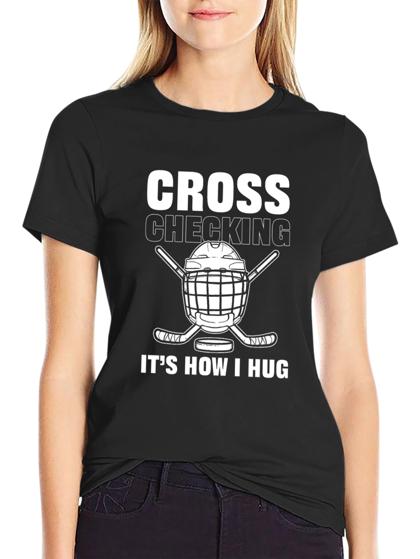 Cross Checking Hockey T-Shirt - How I Hug