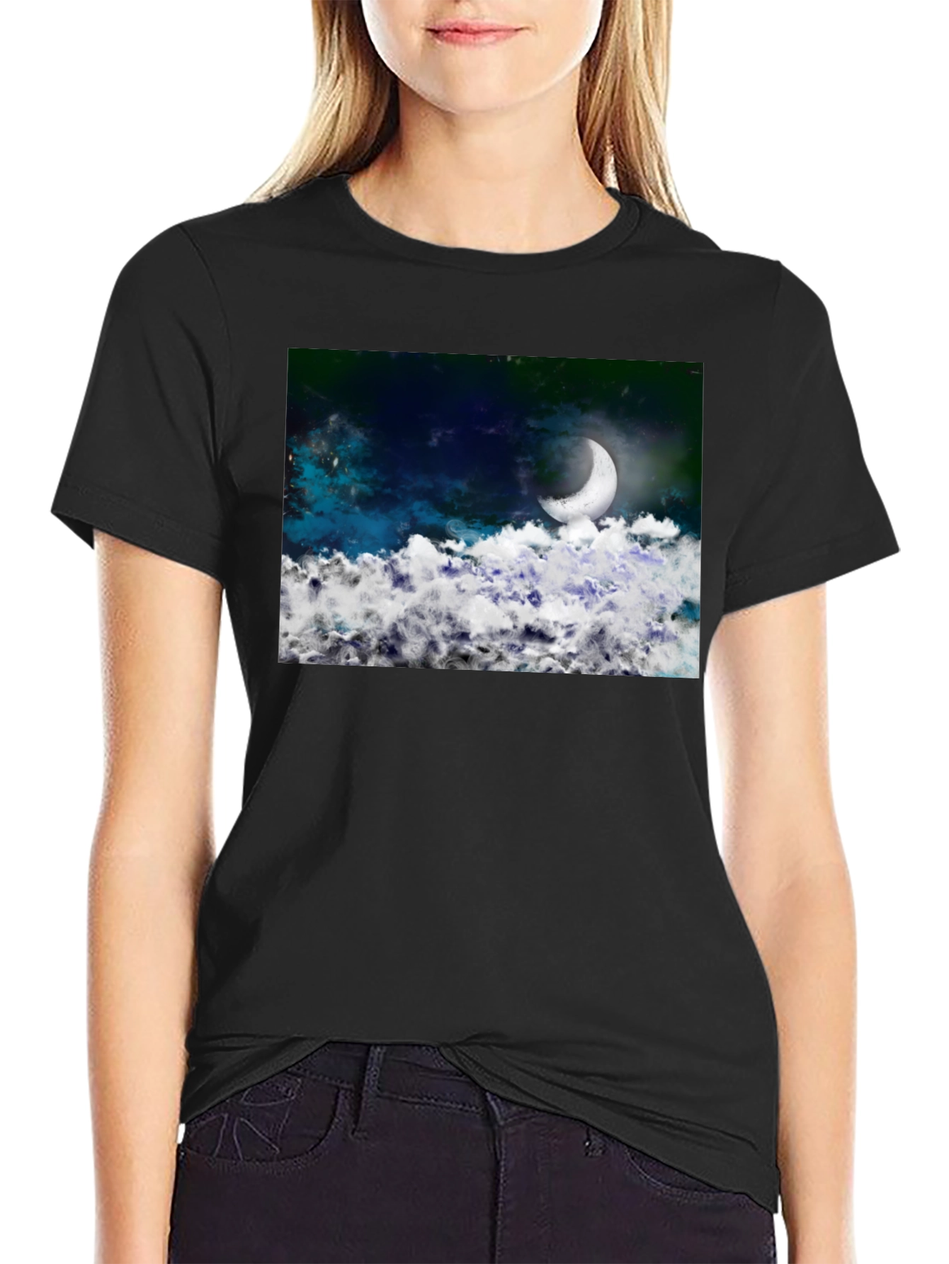Night Sky Crescent Moon T-Shirt