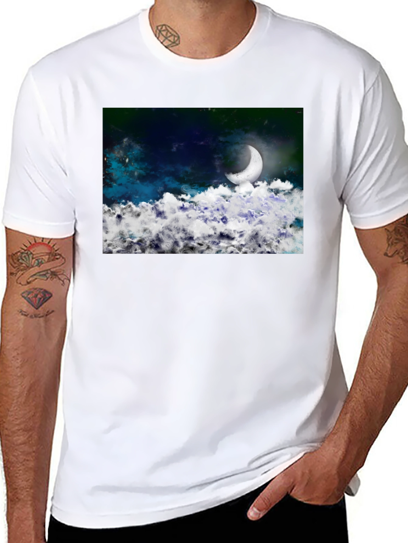 Night Sky Crescent Moon T-Shirt