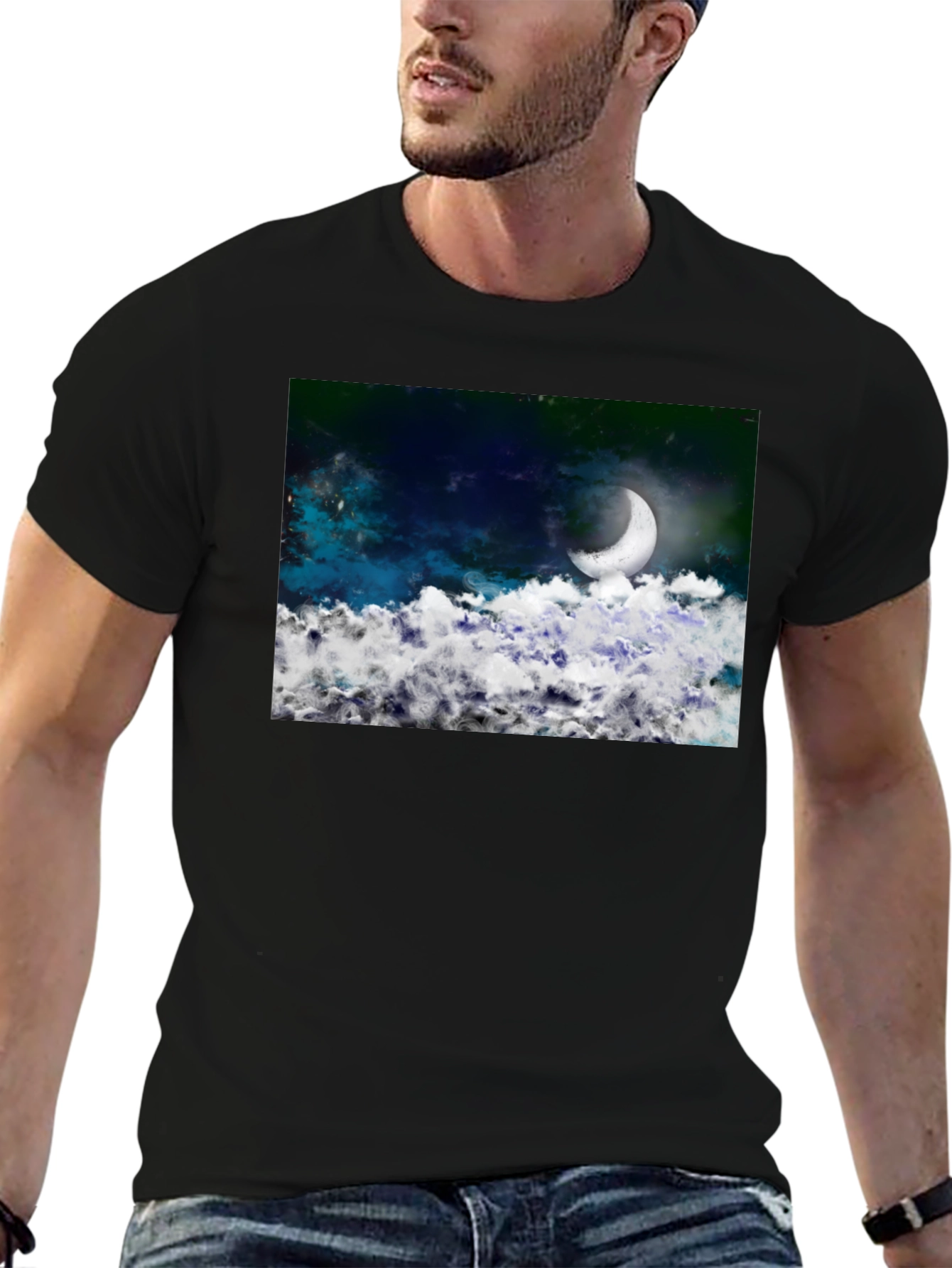 Night Sky Crescent Moon T-Shirt