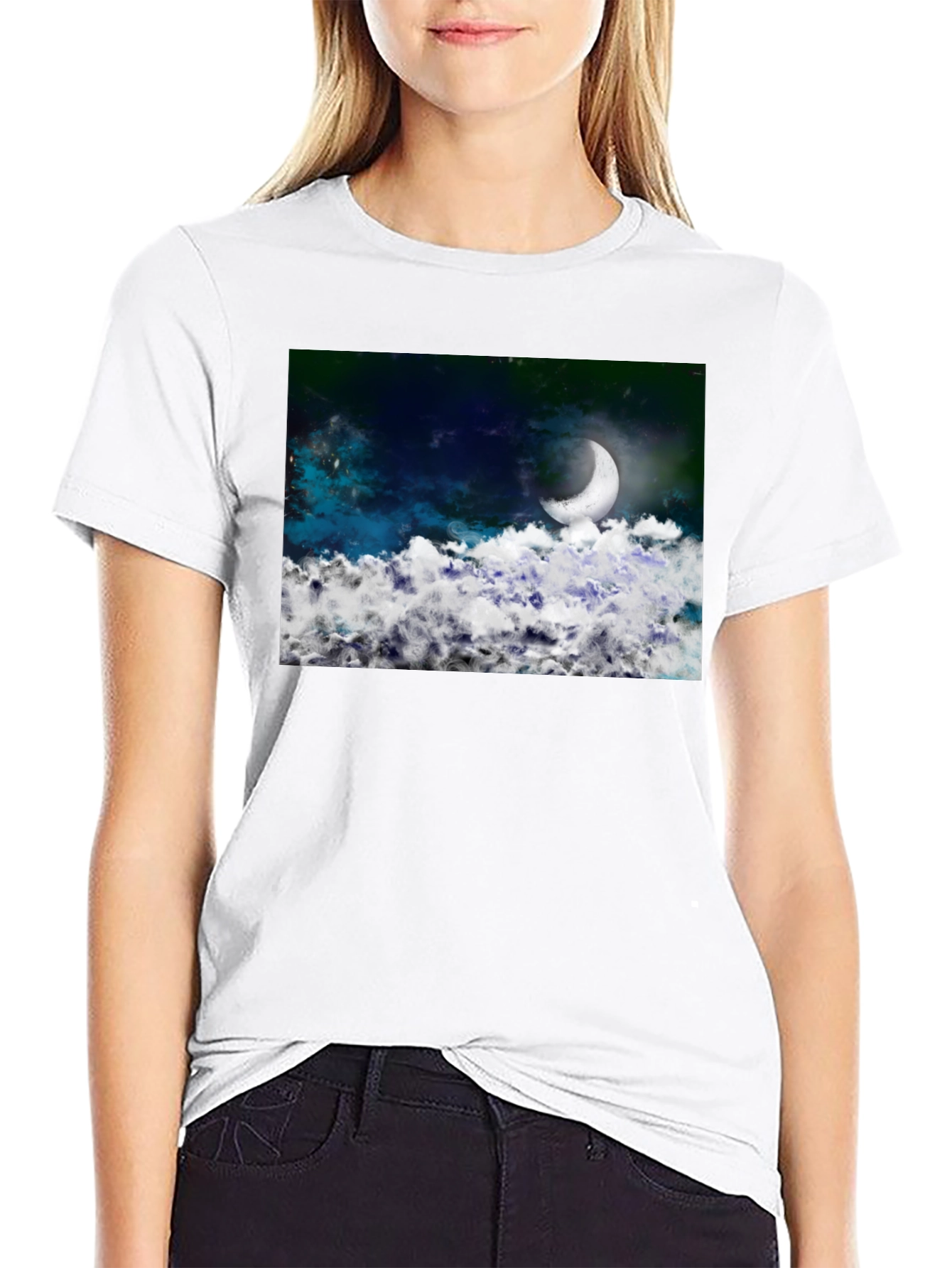 Night Sky Crescent Moon T-Shirt