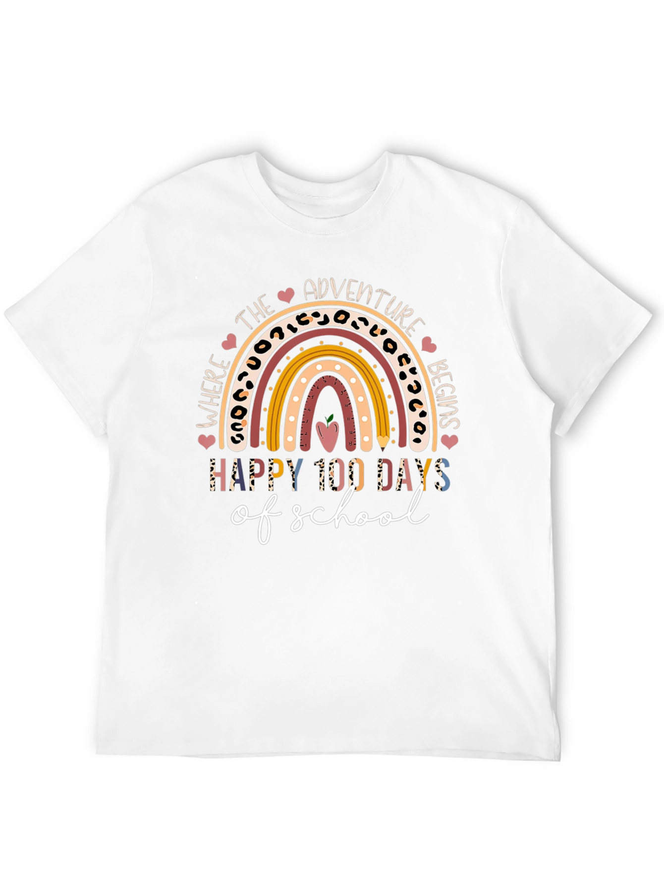 Happy 100 Days of School Teacher Rainbow T-Shirt