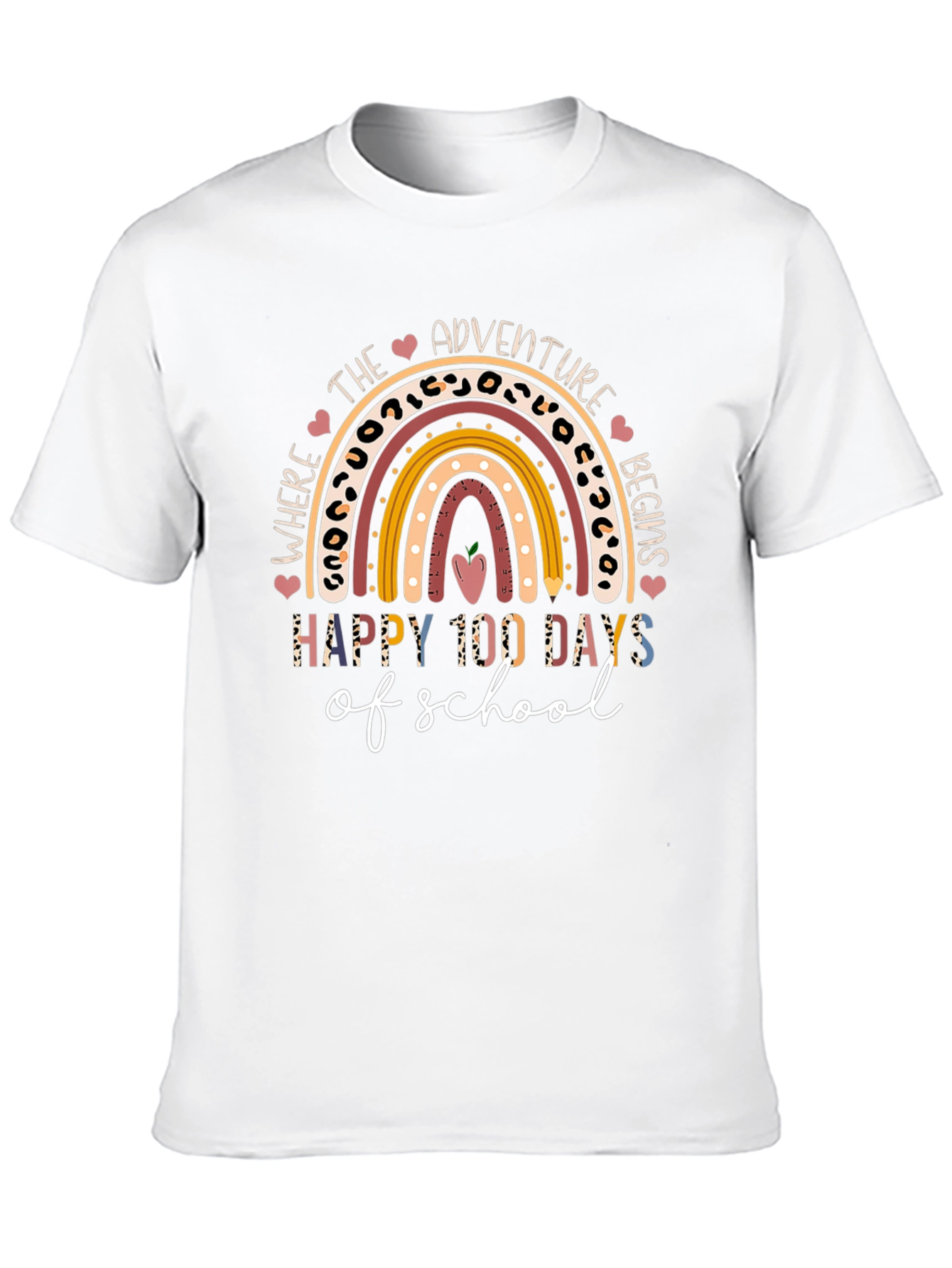 Happy 100 Days of School Teacher Rainbow T-Shirt