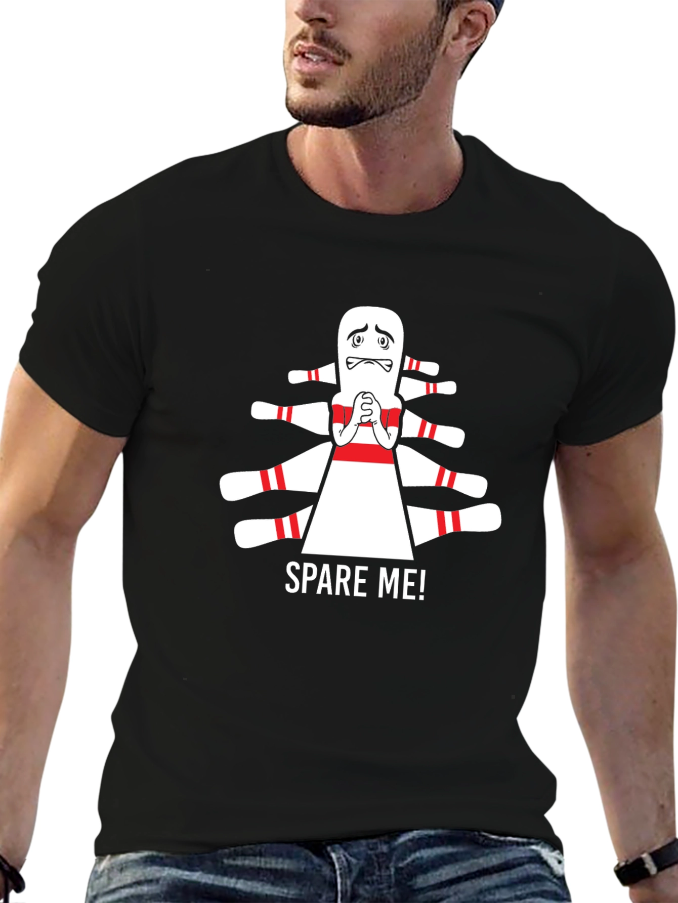 Spare Me! Bowling Pin Graphic T-Shirt
