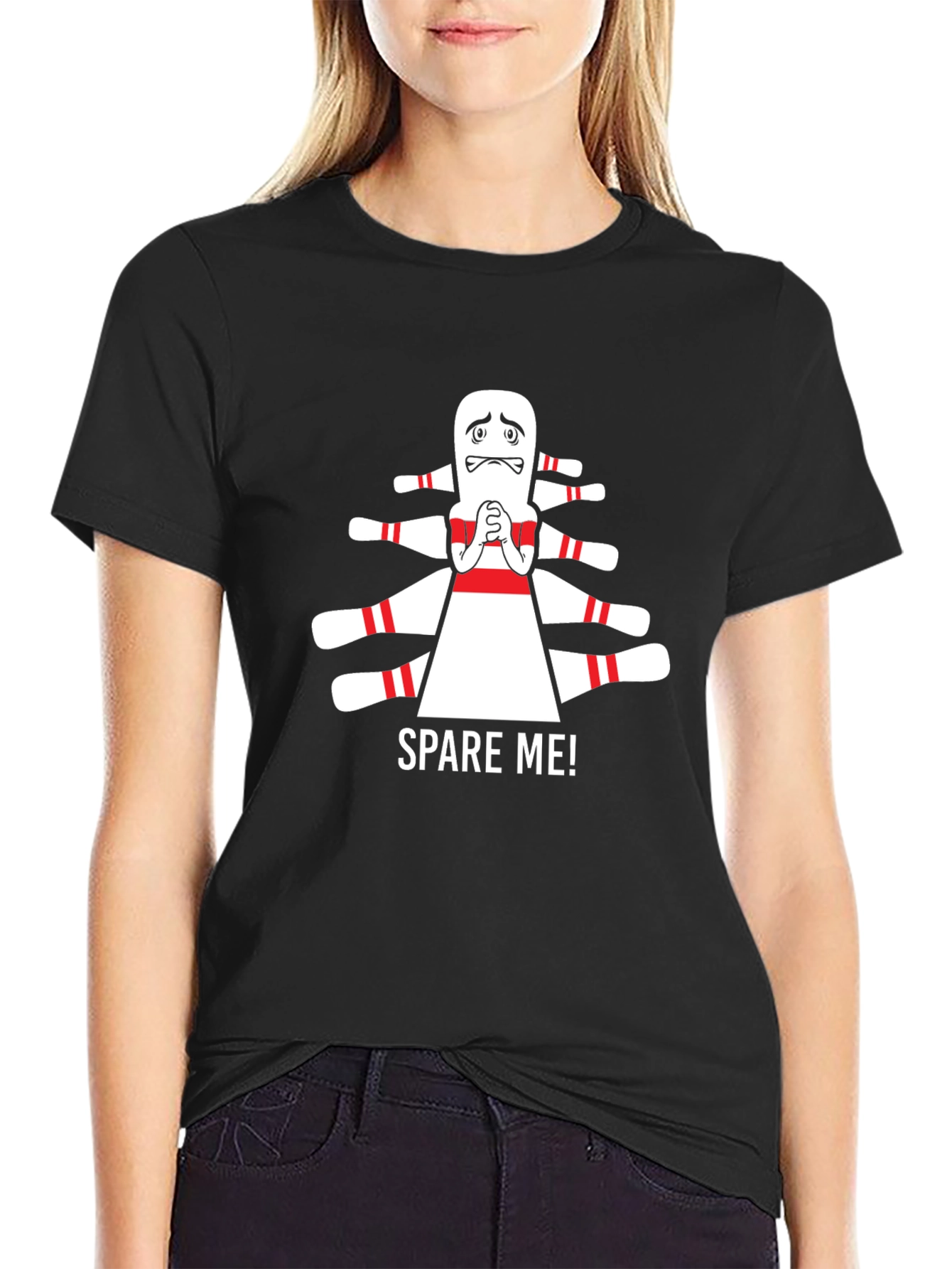 Spare Me! Bowling Pin Graphic T-Shirt