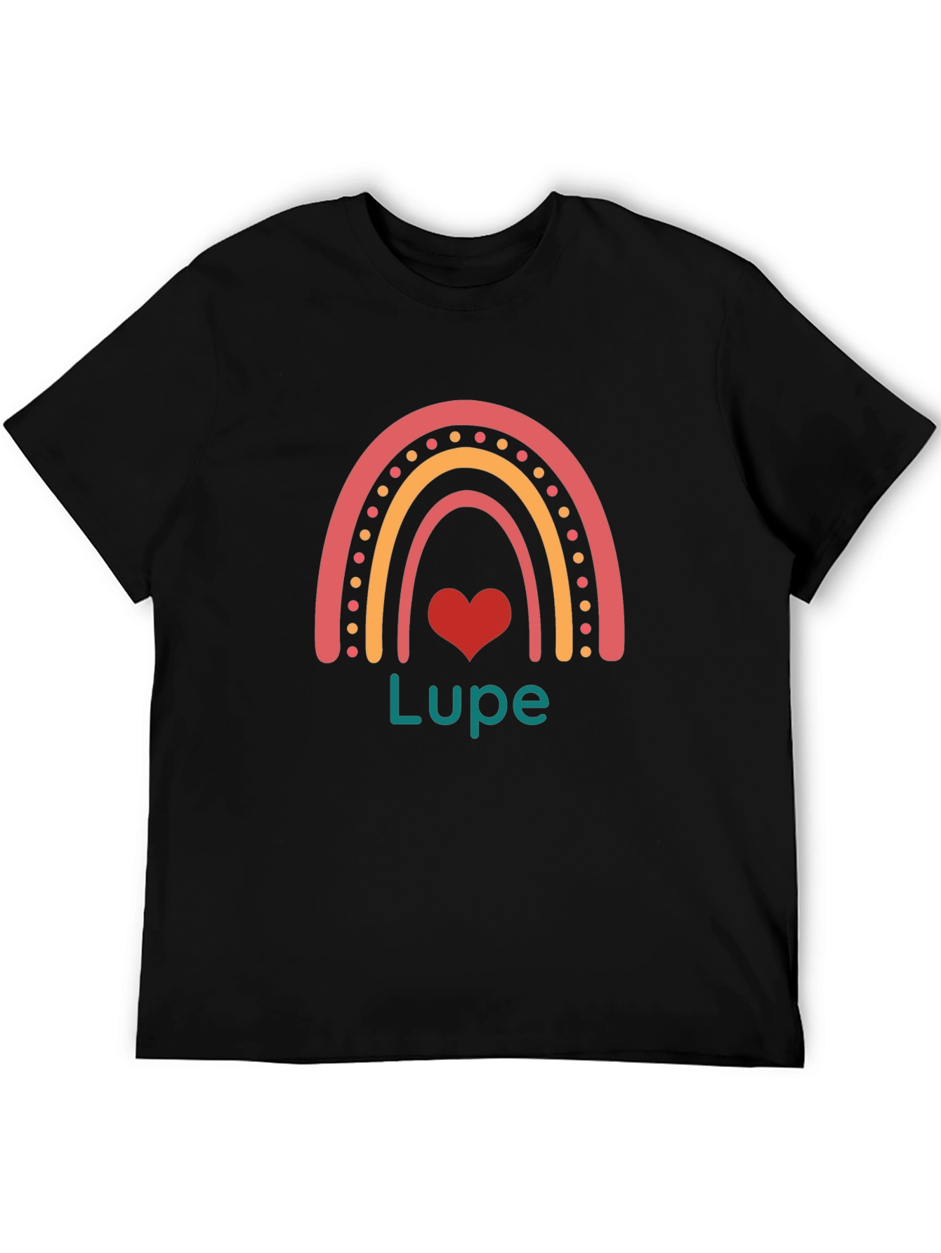 Rainbow Heart Lupe T-Shirt - Black