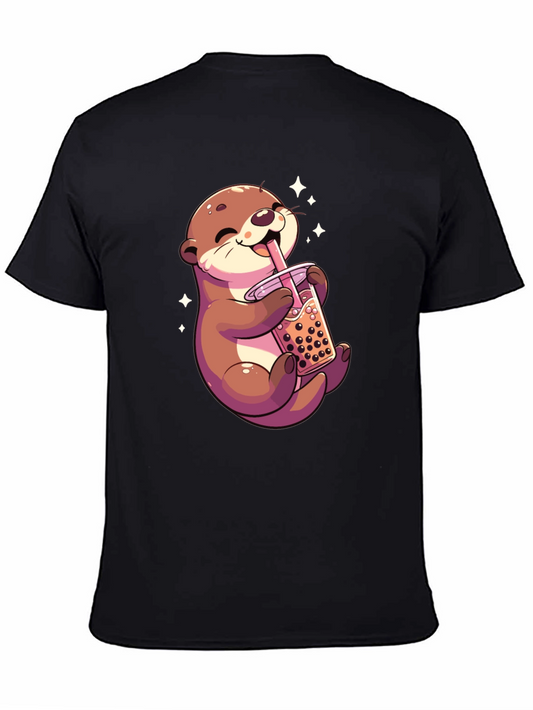 Cute Otter Bubble Tea Graphic Tee - Unisex