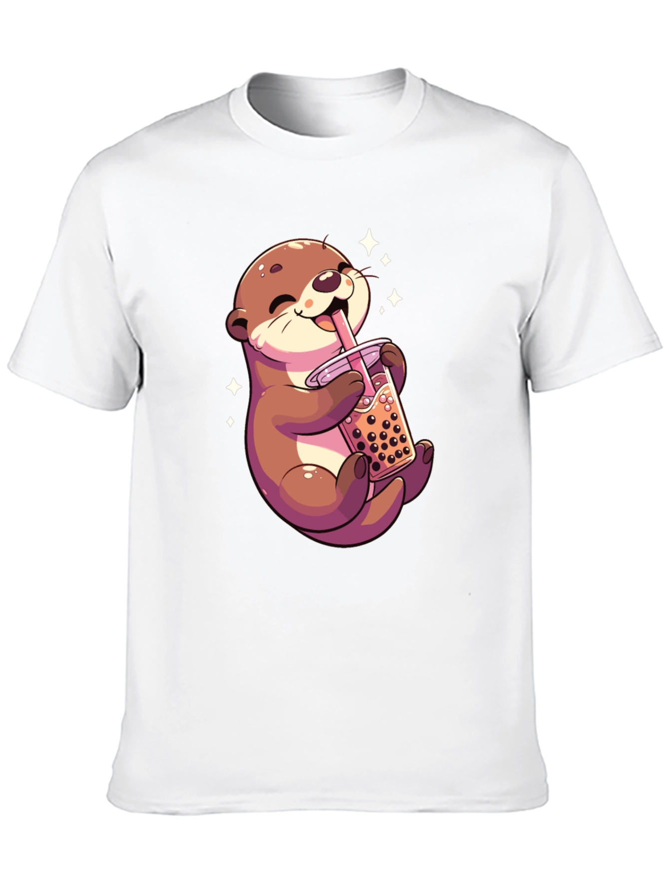 Cute Otter Bubble Tea Graphic Tee - Unisex