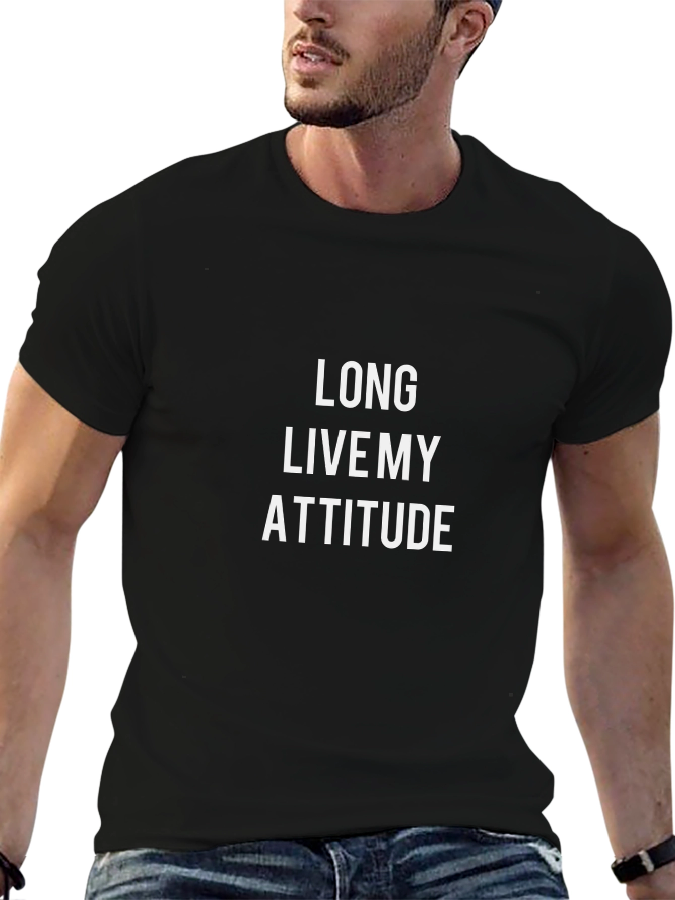 Long Live My Attitude Graphic Tee - Black