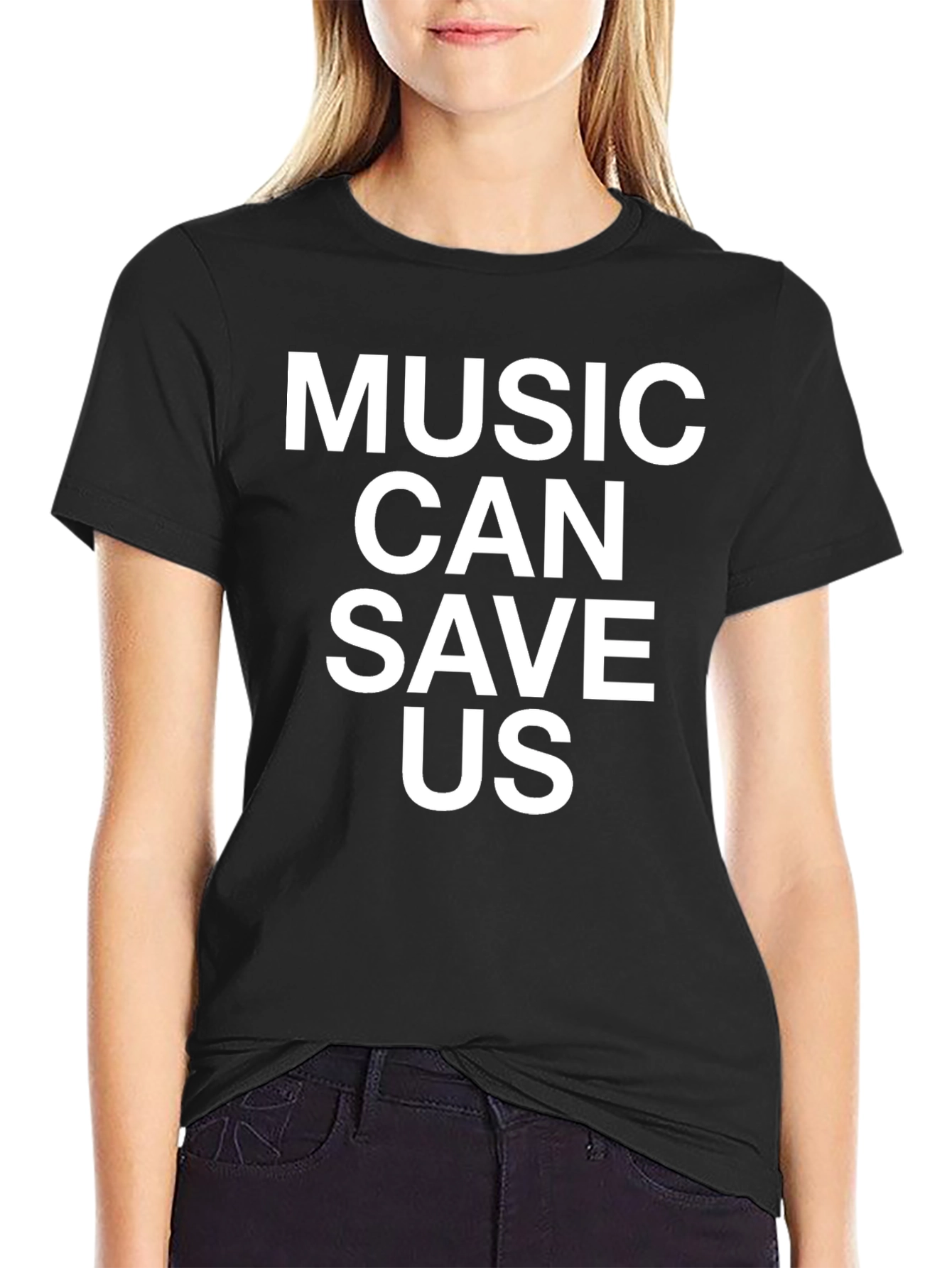 Music Can Save Us Black Graphic Tee