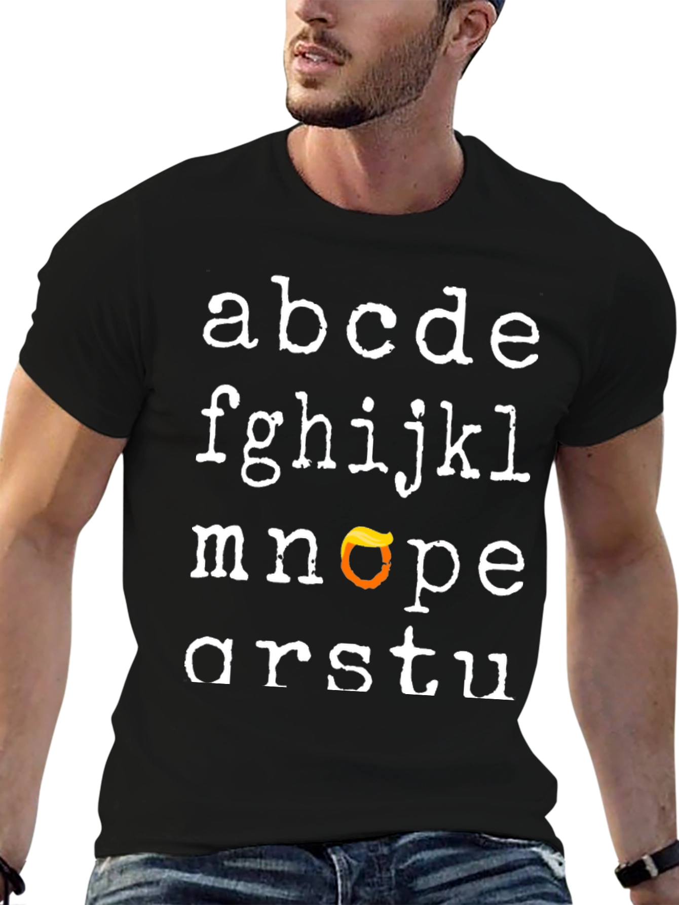 Alphabet Trump Hair T-Shirt - Funny Novelty Tee
