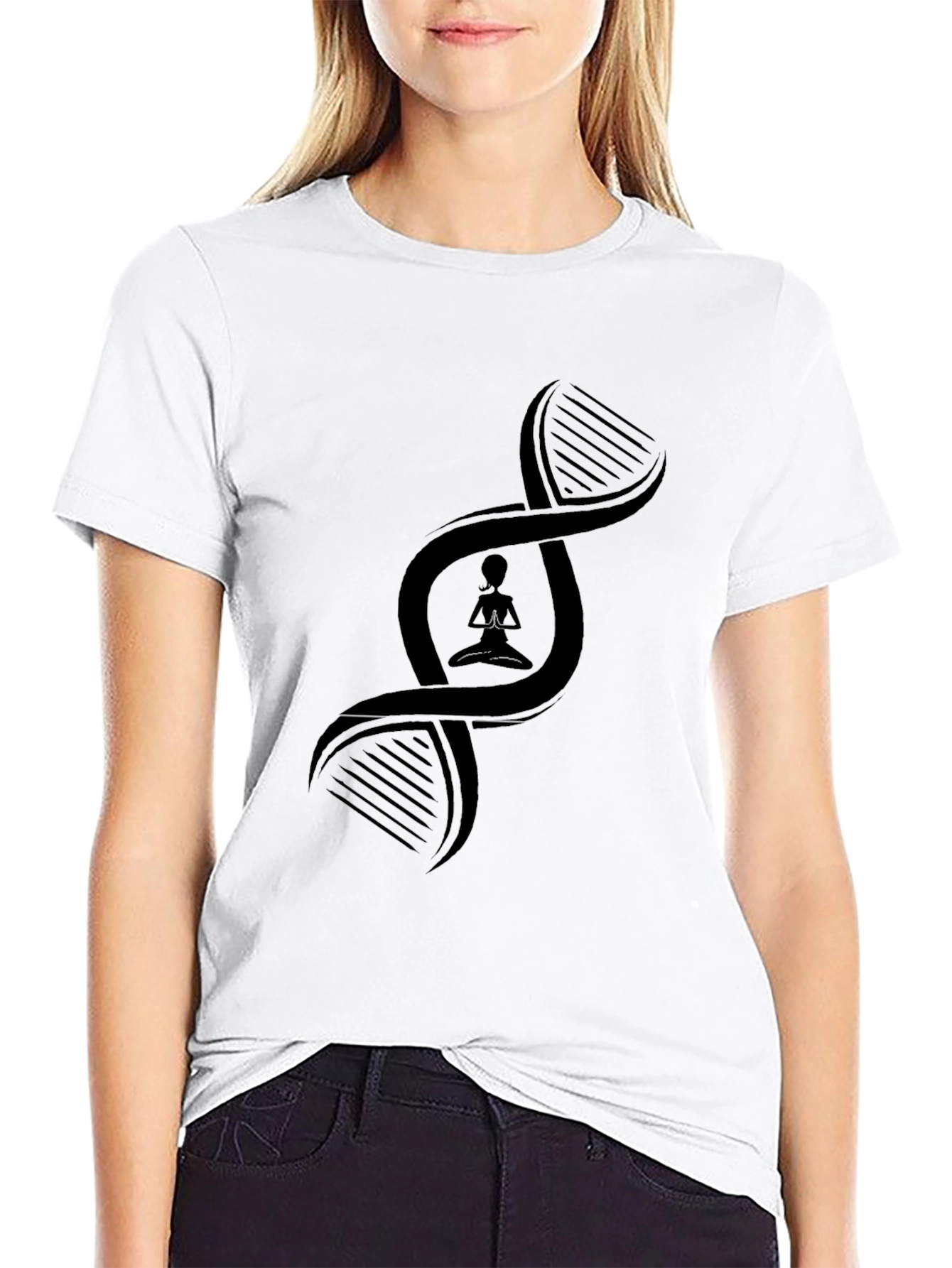 DNA Yoga Pose Black T-Shirt