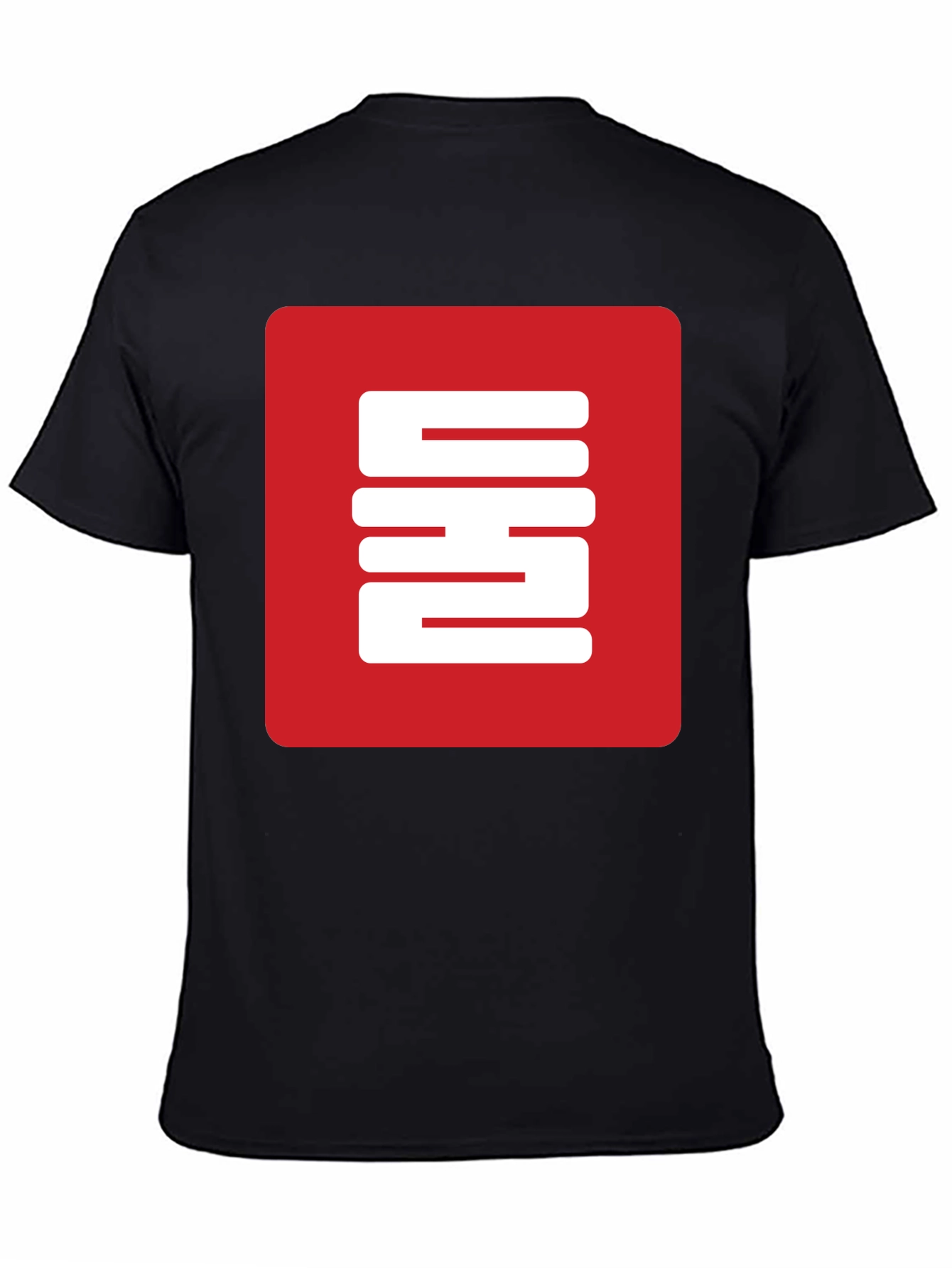 Red Square Graphic Black T-Shirt