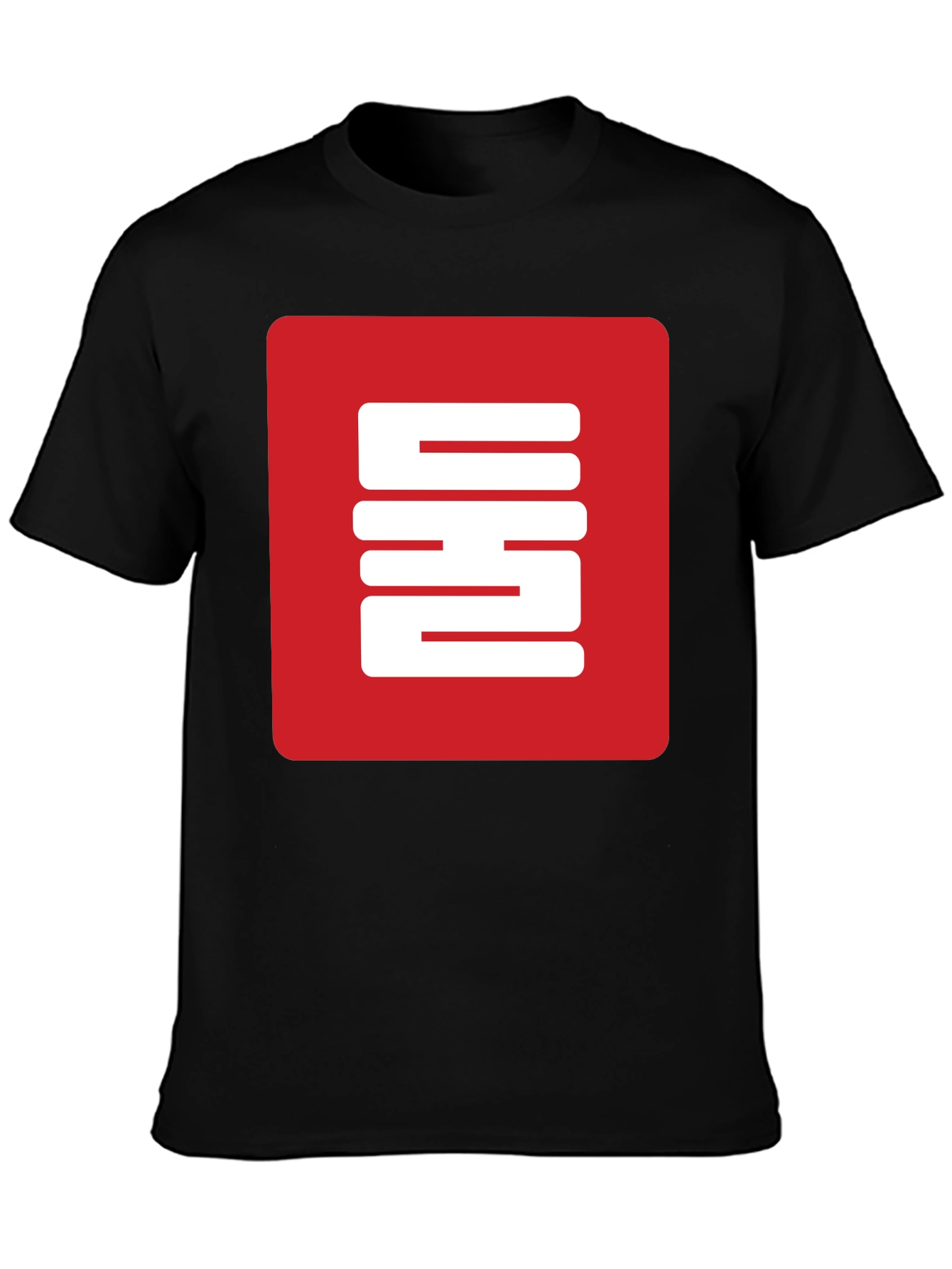 Red Square Graphic Black T-Shirt