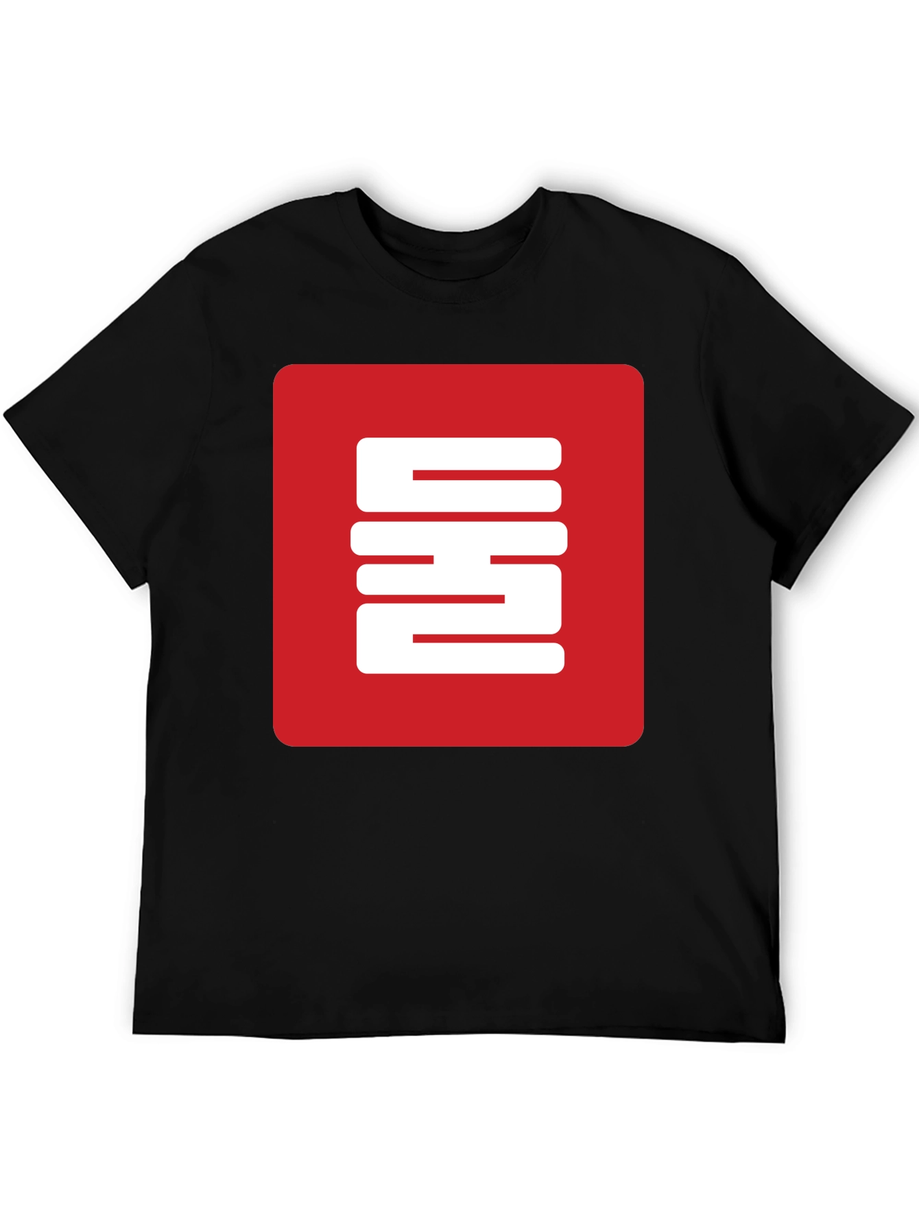 Red Square Graphic Black T-Shirt