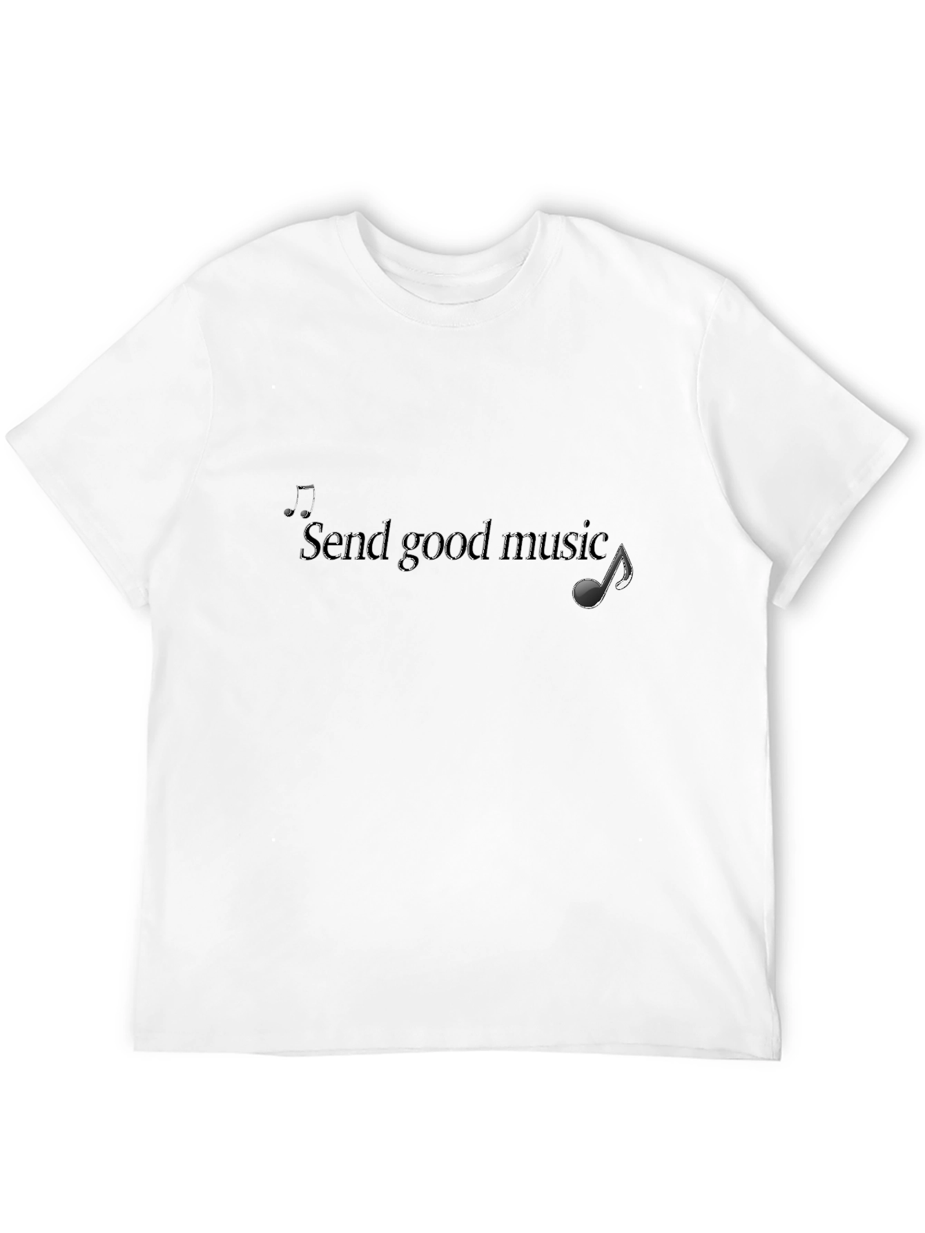 Send Good Music Graphic Tee - Black Casual T-Shirt