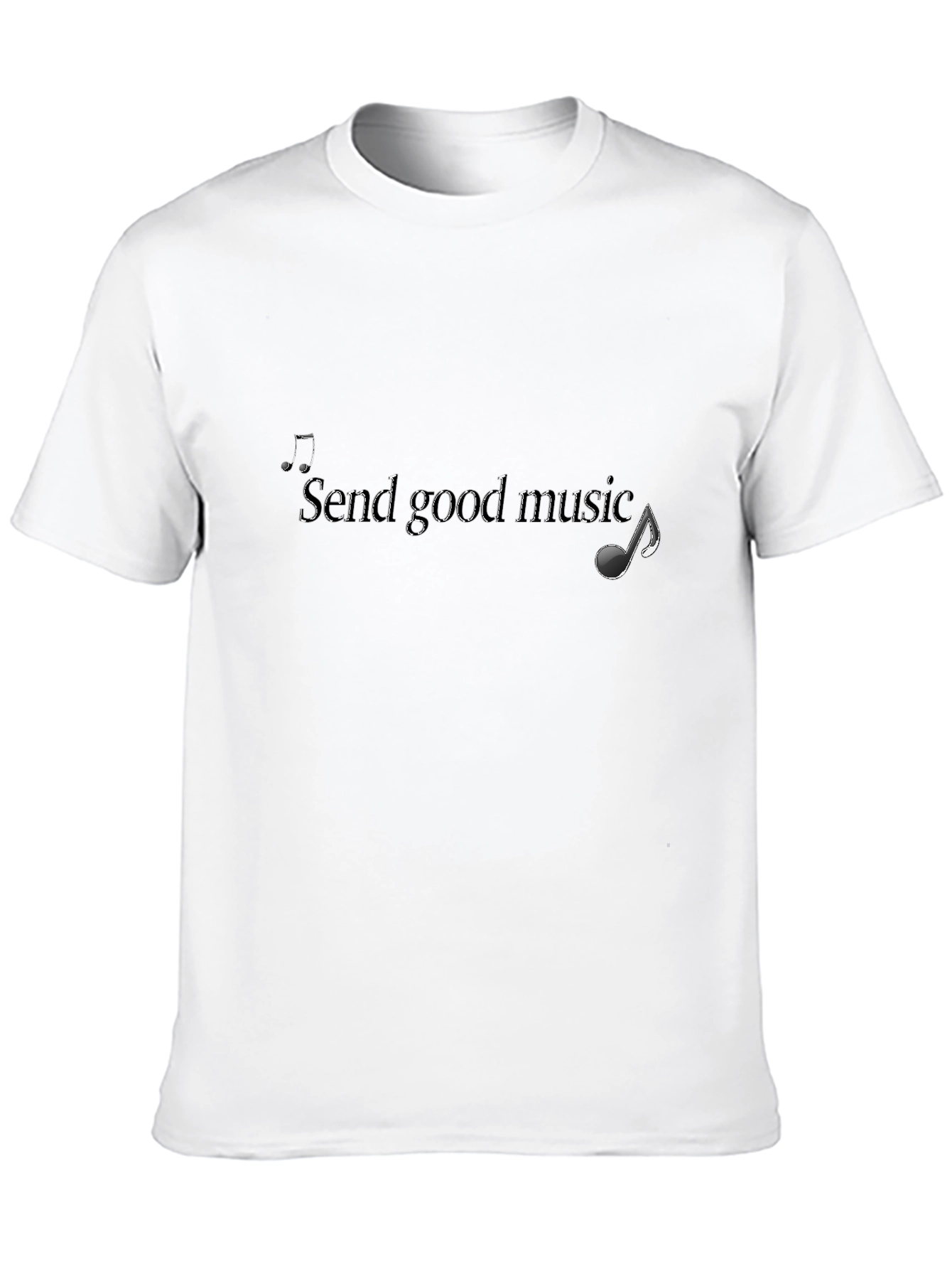 Send Good Music Graphic Tee - Black Casual T-Shirt