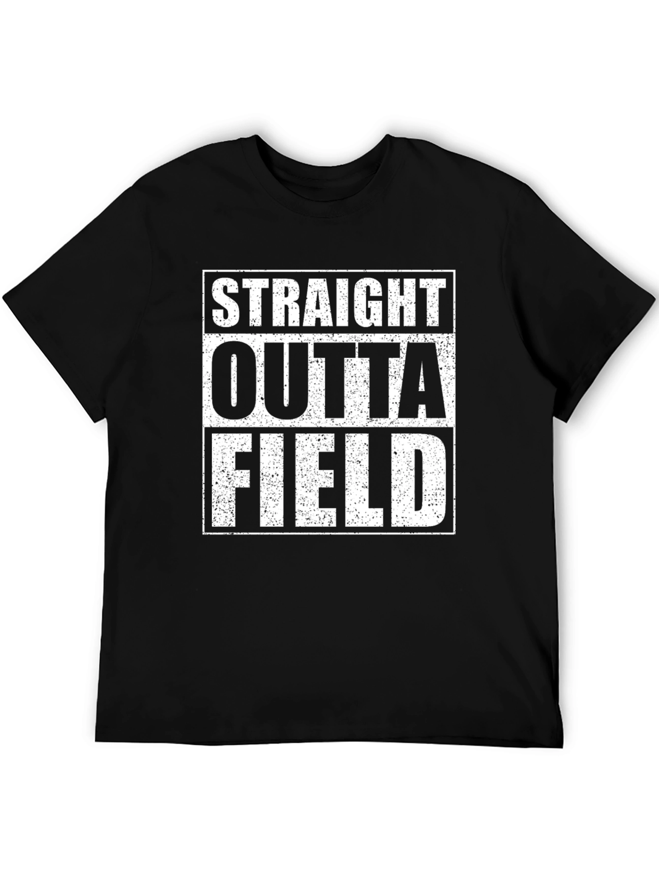 Straight Outta Field Black Graphic T-Shirt