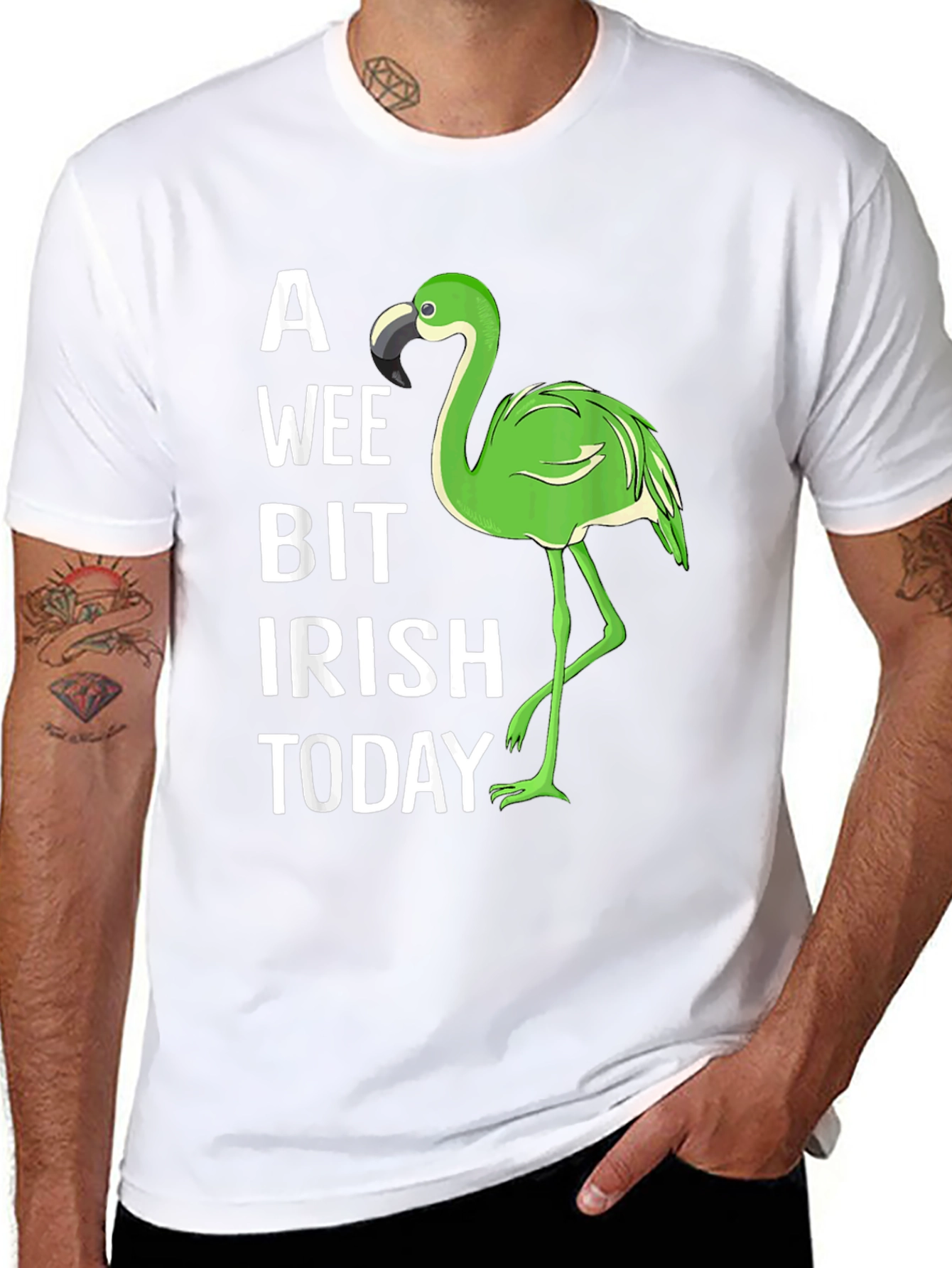 A Wee Bit Irish Flamingo Graphic Tee