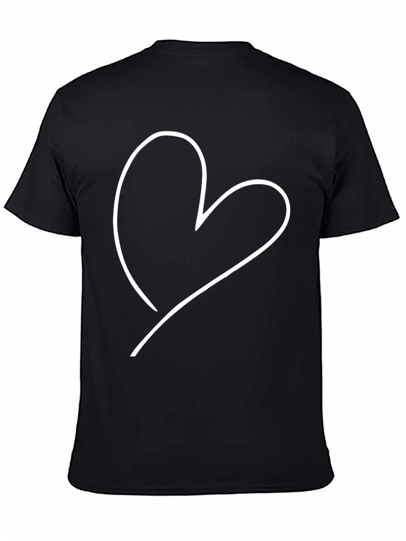 Minimalist Heart Graphic Black T-Shirt