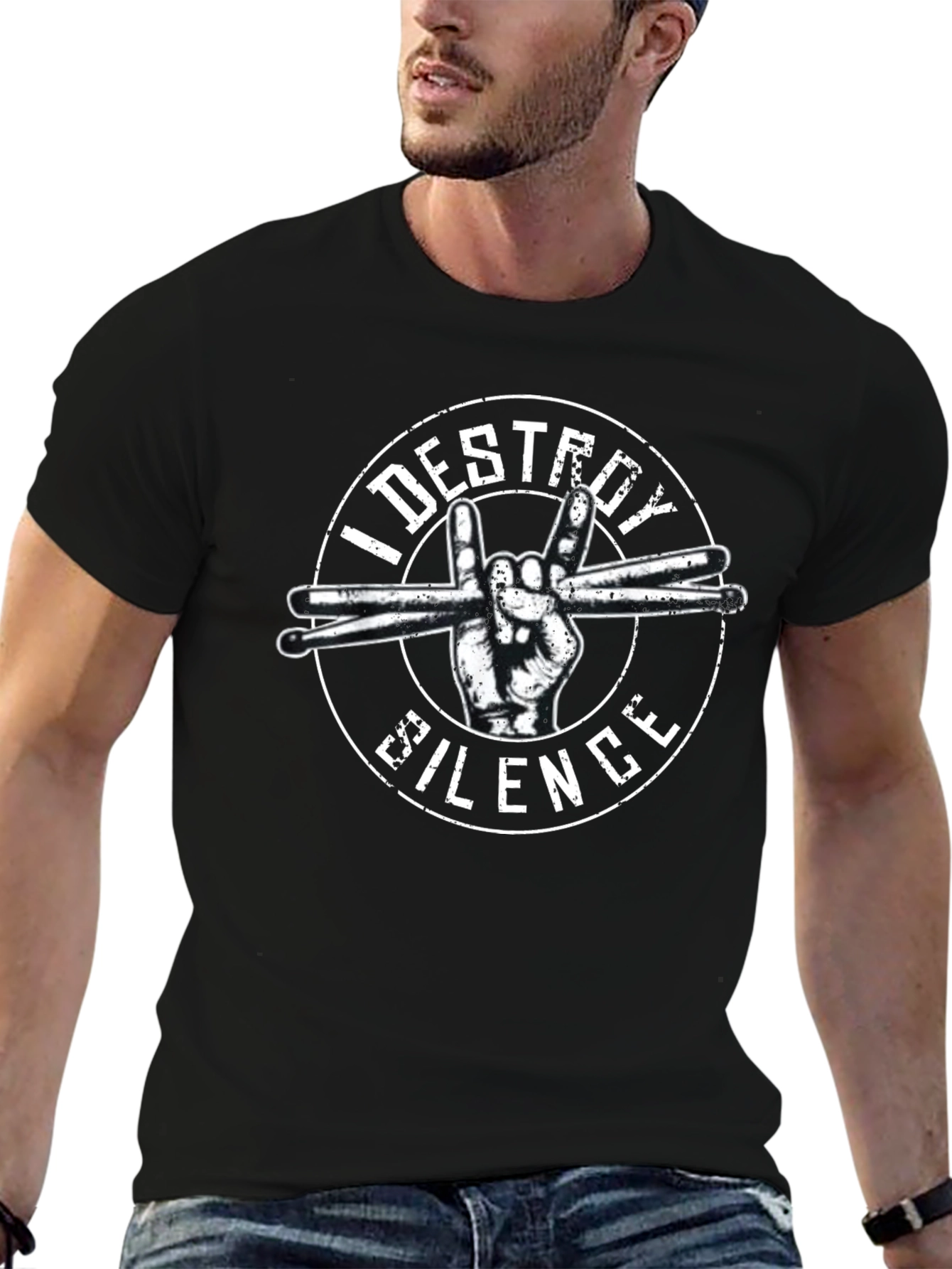 I Destroy Silence Drummer T-Shirt - Rock On!