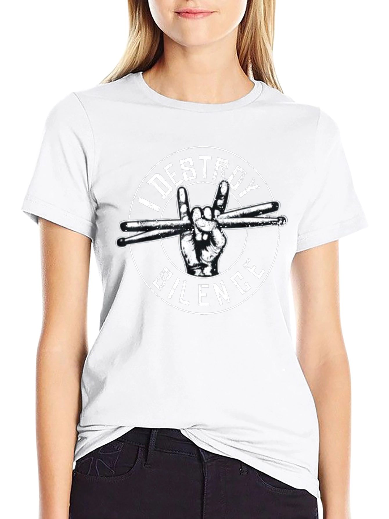 I Destroy Silence Drummer T-Shirt - Rock On!