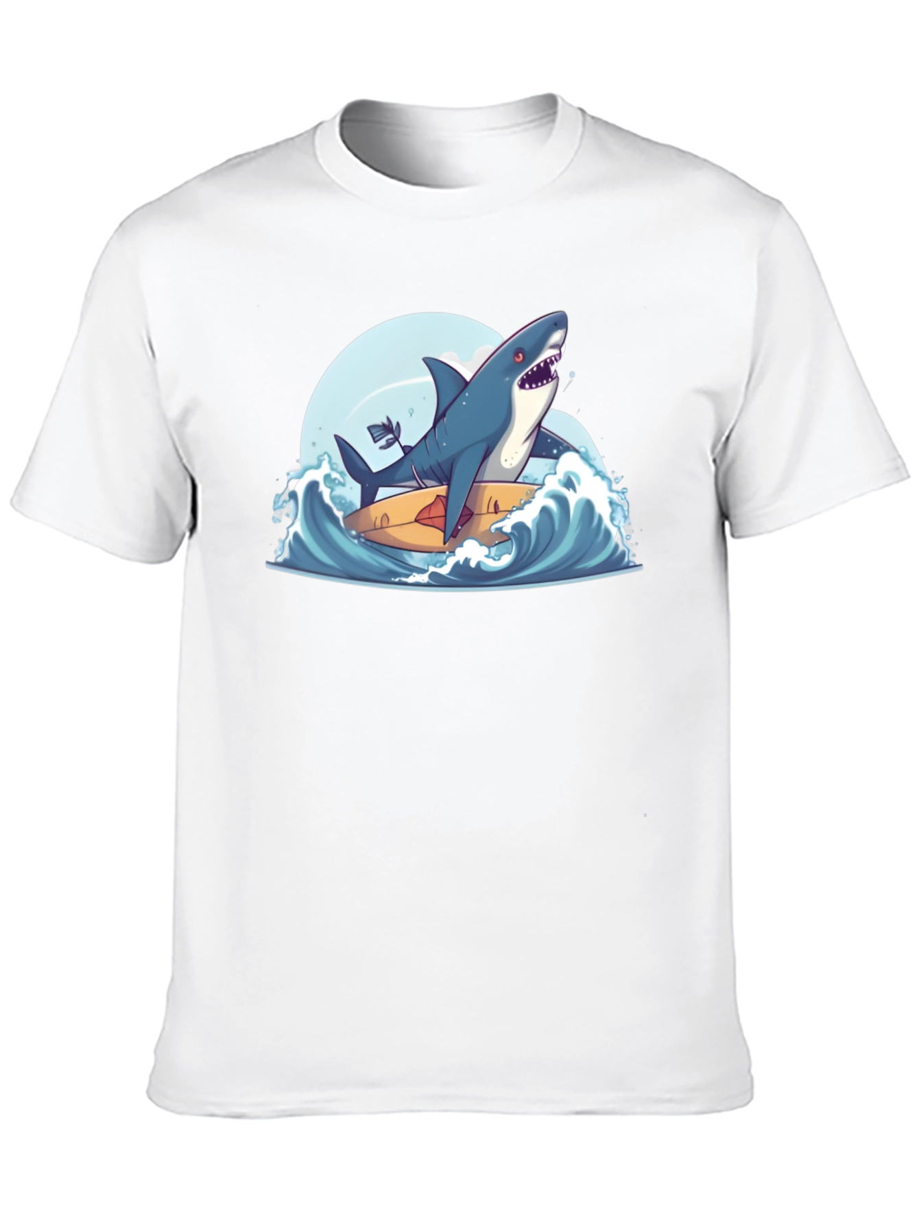 Shark Surfing Tee - Cool Graphic T-Shirt