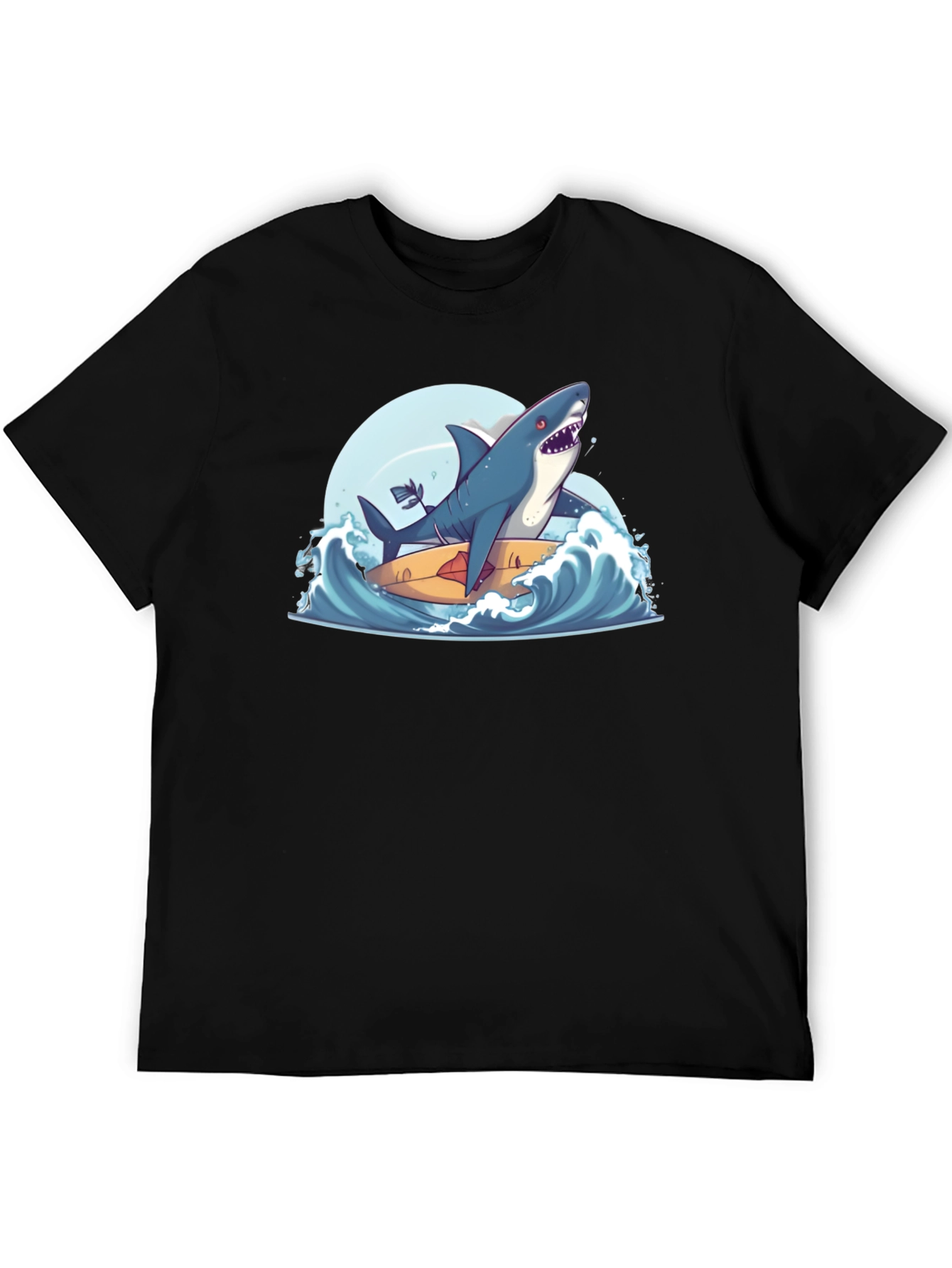 Shark Surfing Tee - Cool Graphic T-Shirt