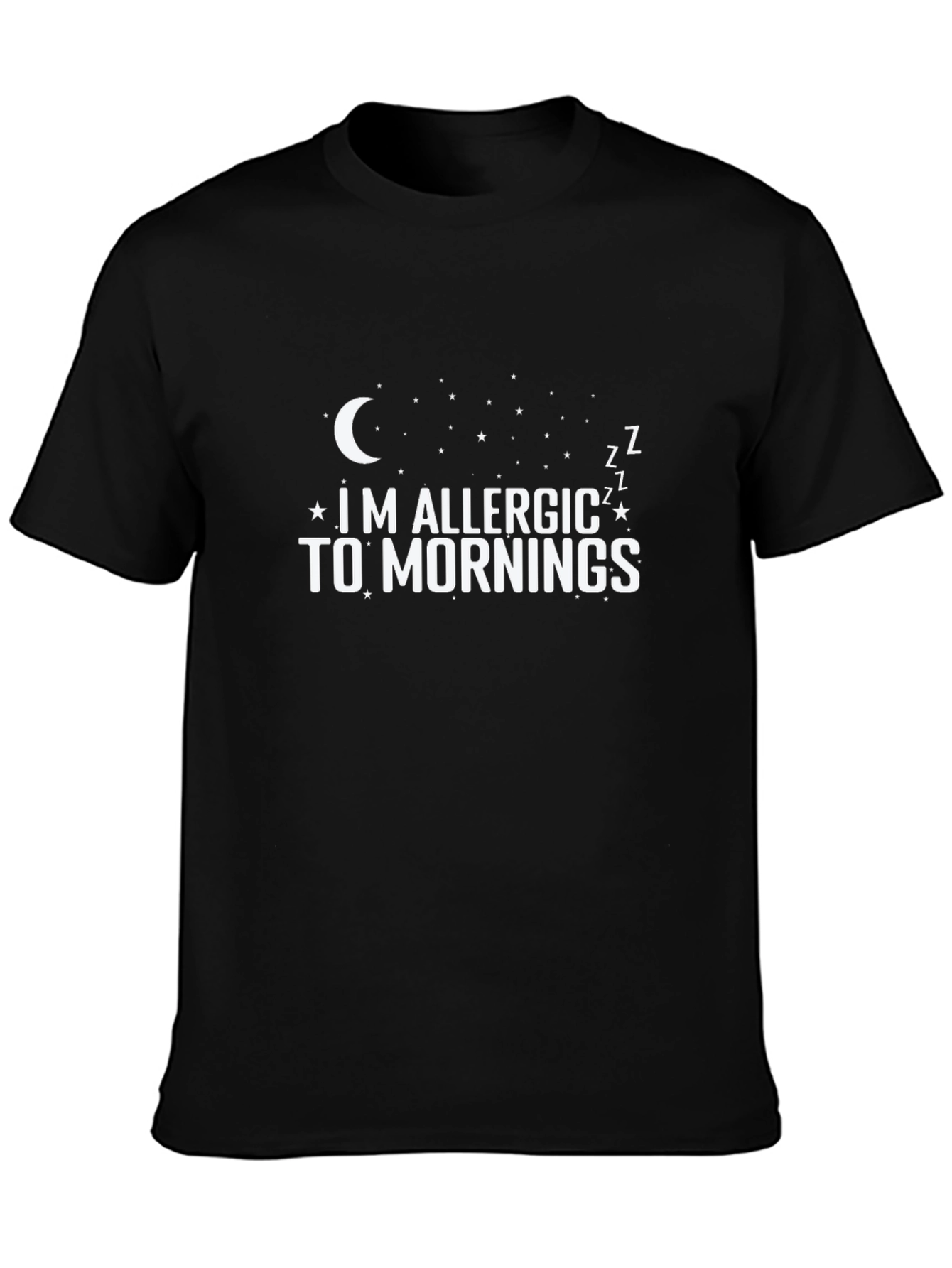 Allergic to Mornings Black T-Shirt