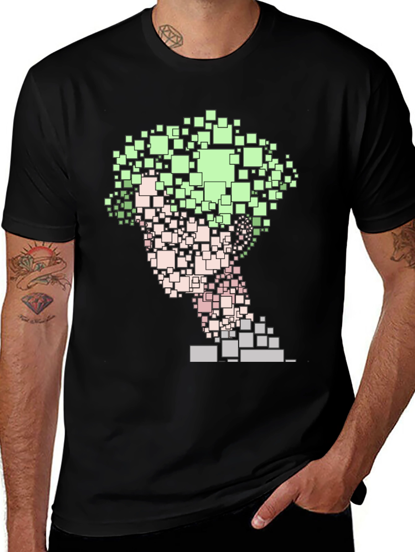 Abstract Pixel Art T-Shirt - Stylish Graphic Tee