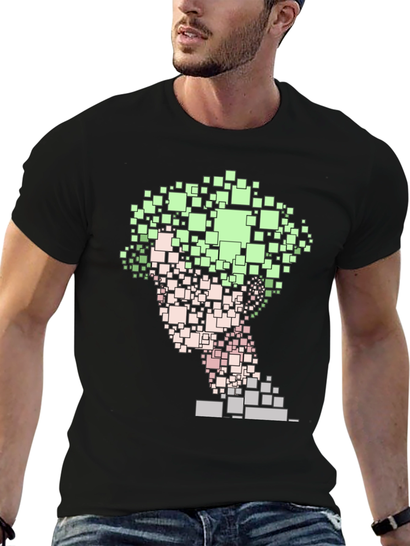 Abstract Pixel Art T-Shirt - Stylish Graphic Tee