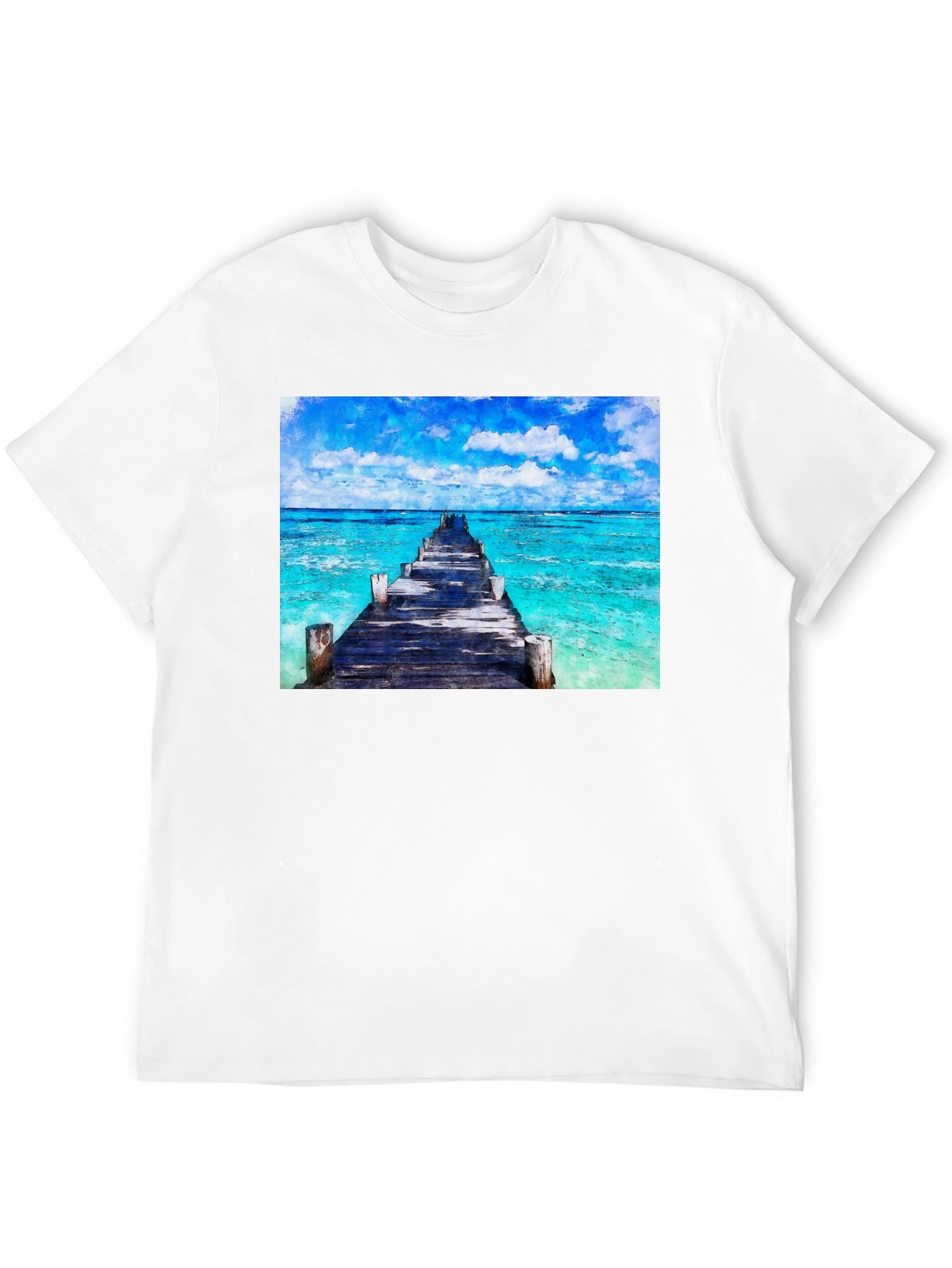 Ocean Pier Graphic T-Shirt - Black