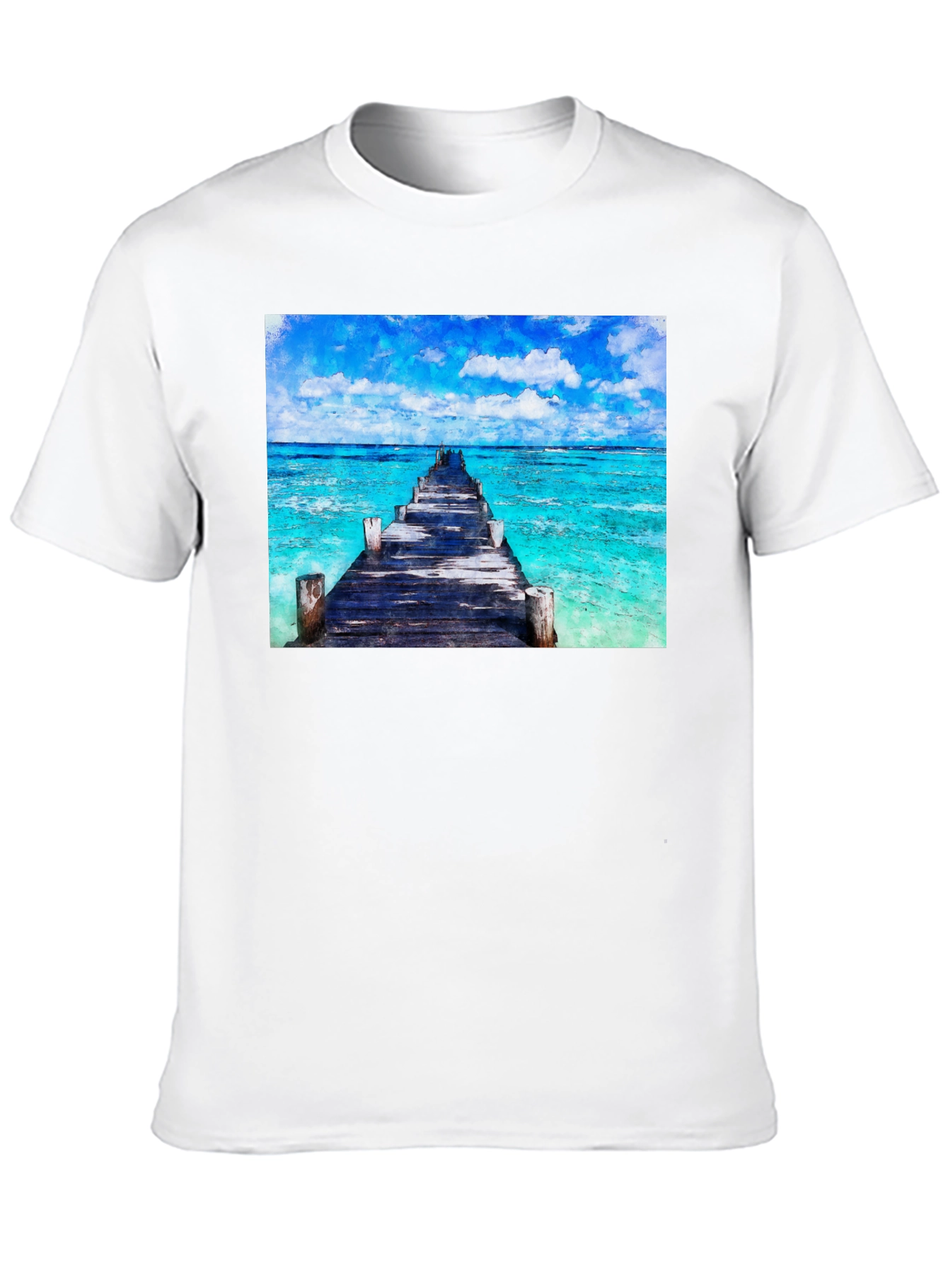 Ocean Pier Graphic T-Shirt - Black