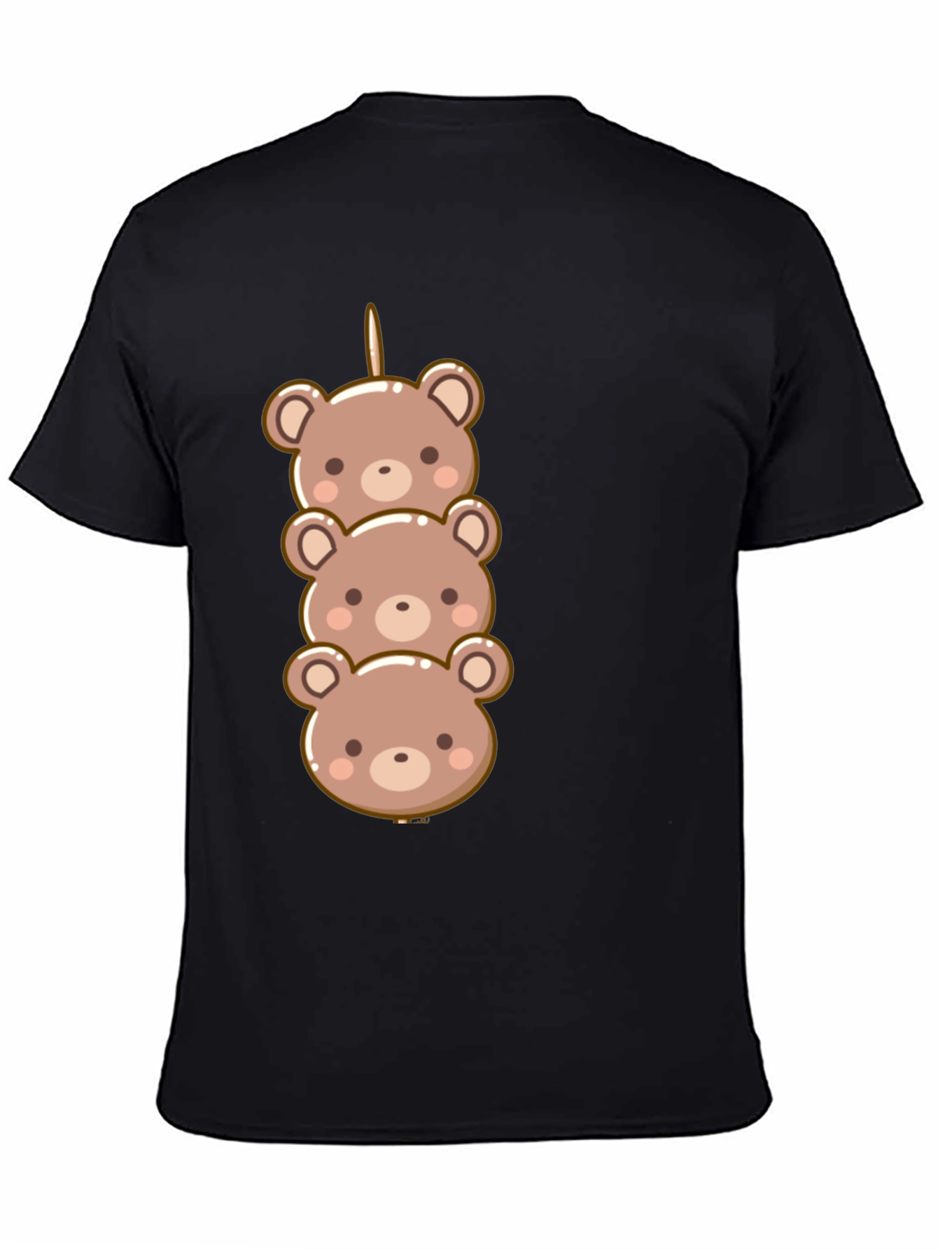 Cute Bear Dango Graphic Tee - Black