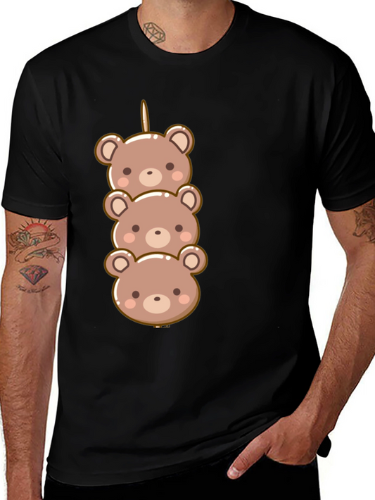 Cute Bear Dango Graphic Tee - Black