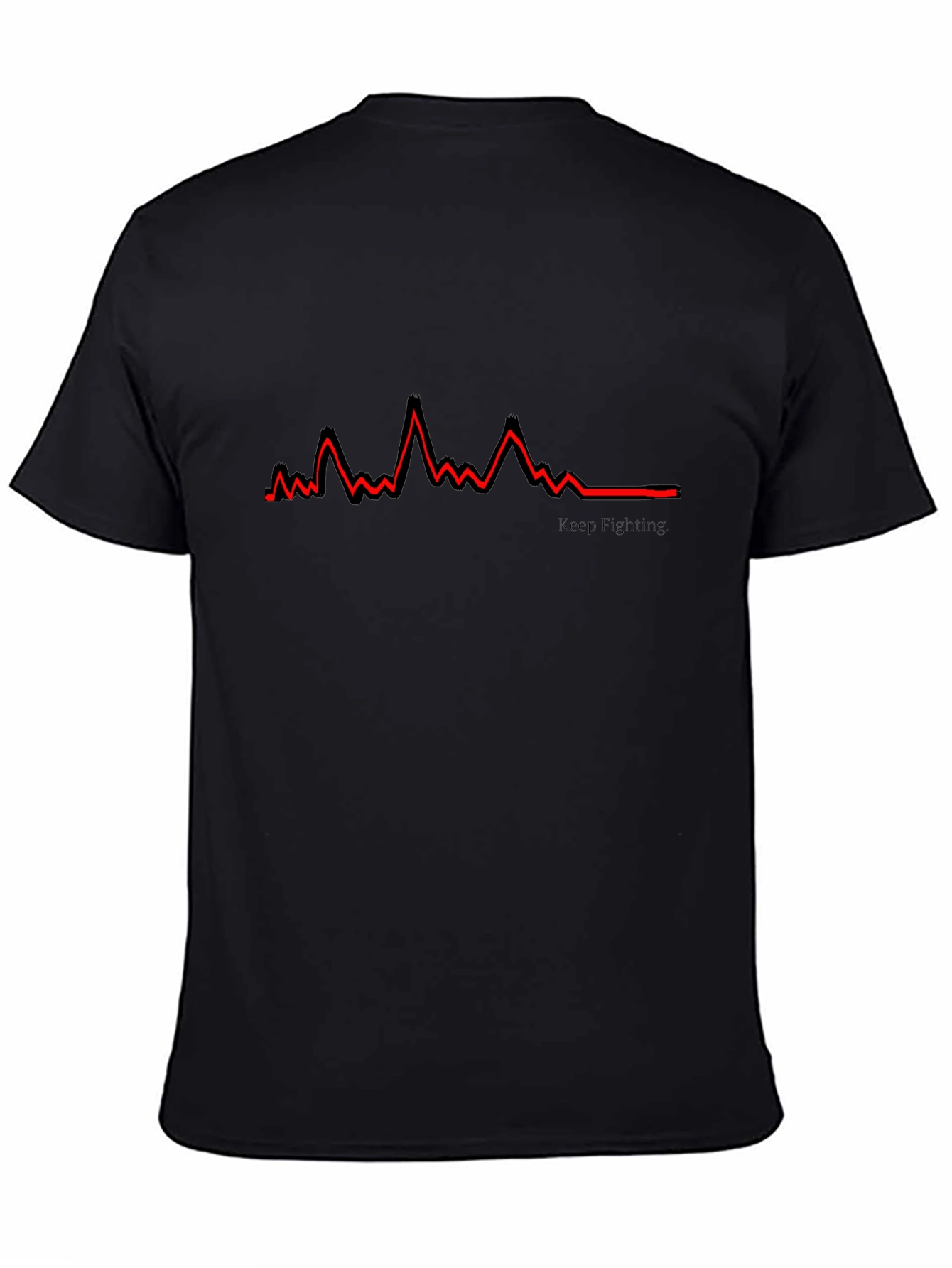 Keep Fighting Line Graphic Black Tee