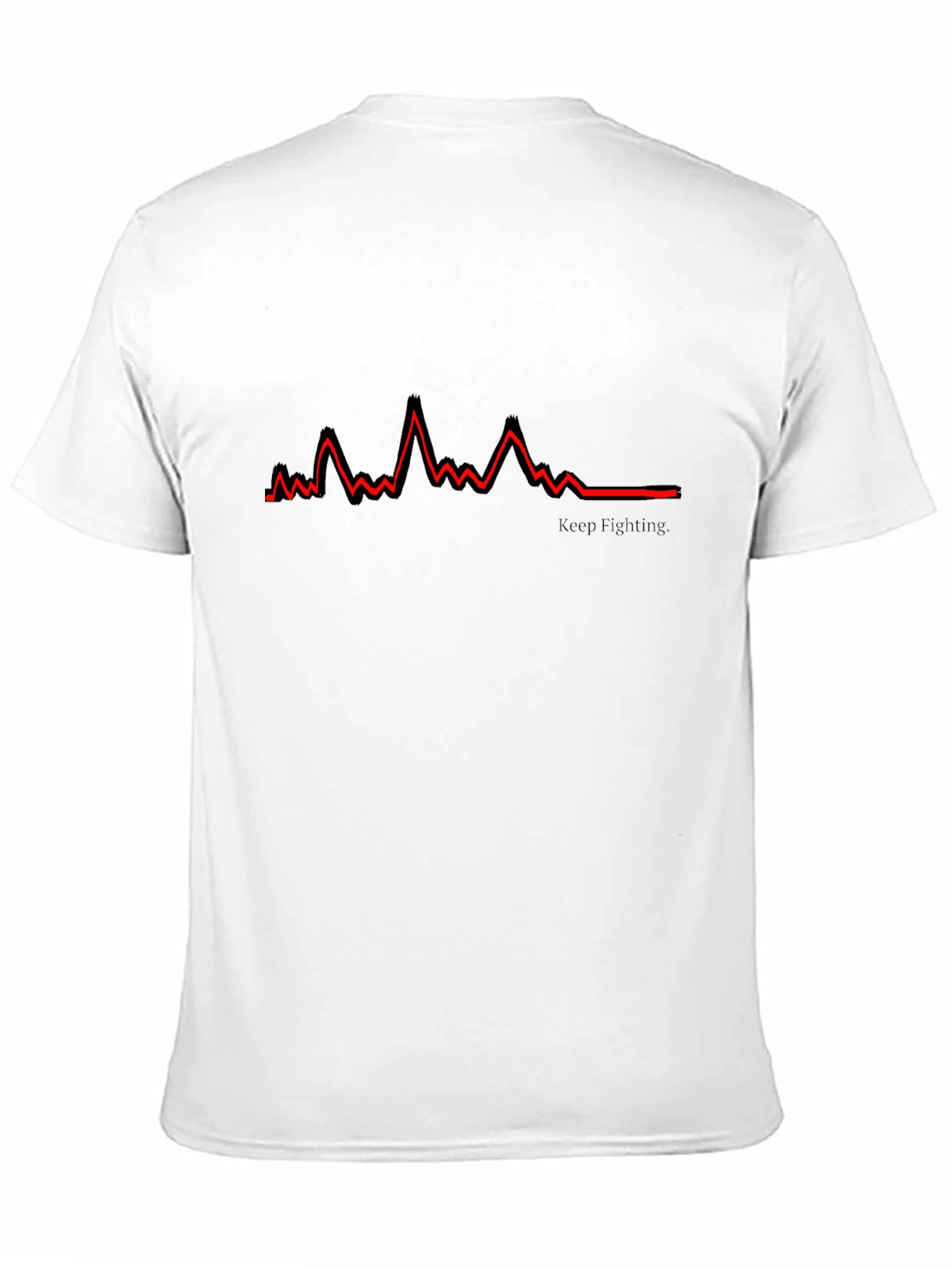 Keep Fighting Line Graphic Black Tee