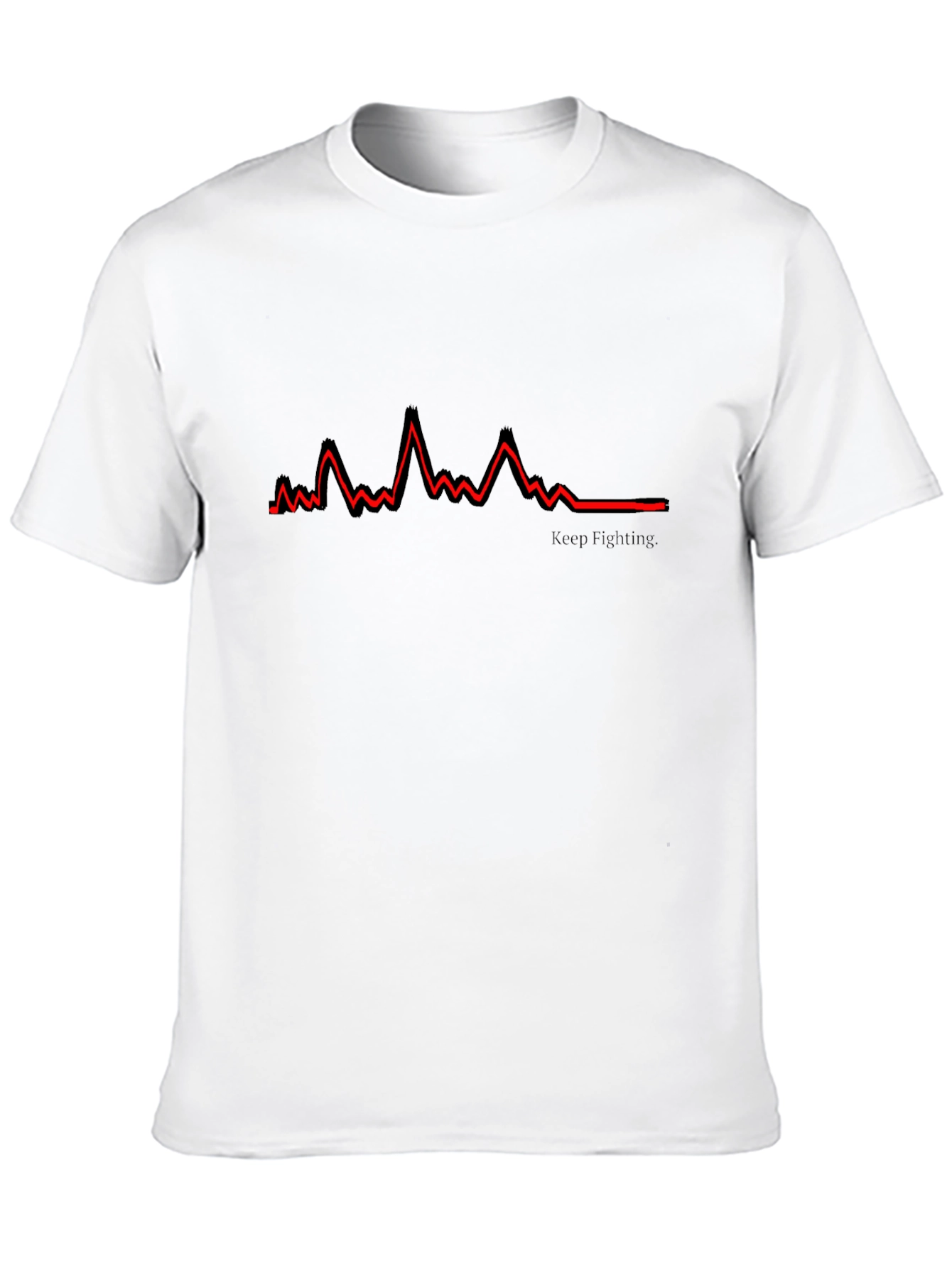 Keep Fighting Line Graphic Black Tee