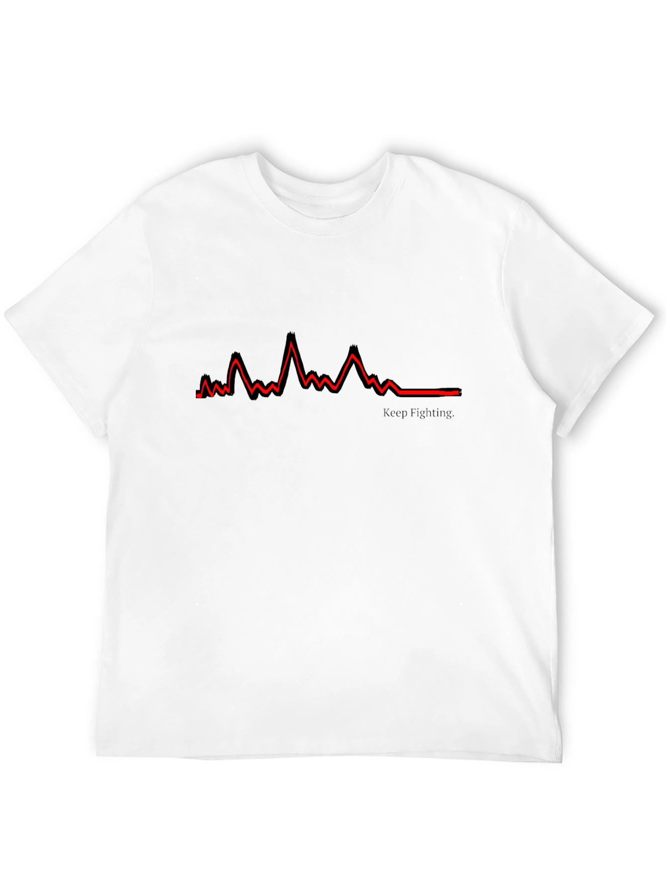 Keep Fighting Line Graphic Black Tee