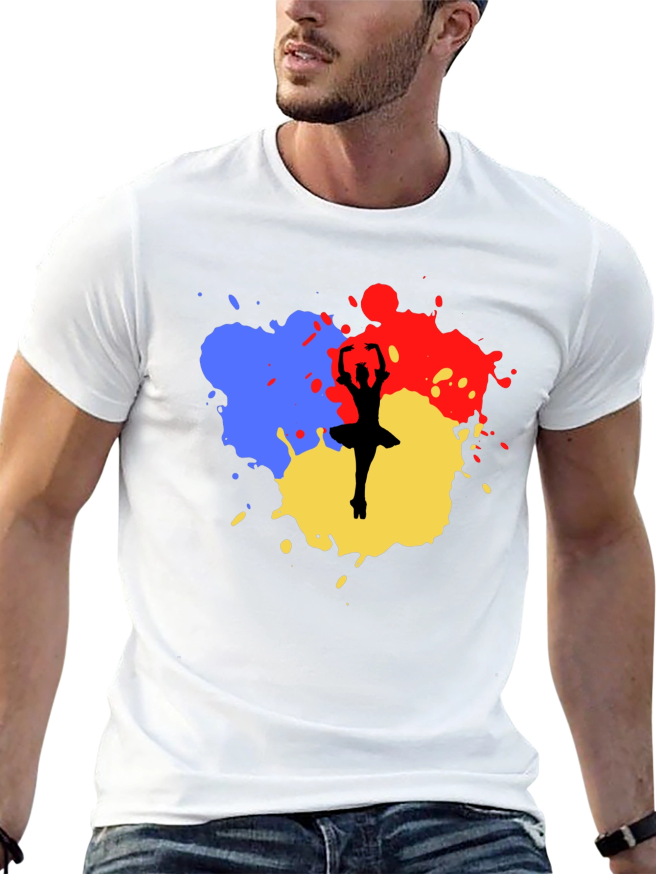 Ballerina Paint Splatter Graphic Tee