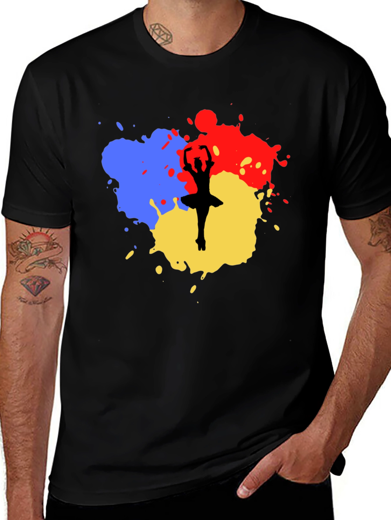 Ballerina Paint Splatter Graphic Tee